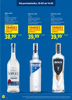 Pogląd oferty "Soplica, wódka, 1 L. Najniższa cena z 30 dni przed obniżką/cena poza promocją: 64,99/but. * cena za 1 but. przy zakupie 2 but. lub wielokrotności 2 but." - ważna od 16.02.2026 | Strona: 6