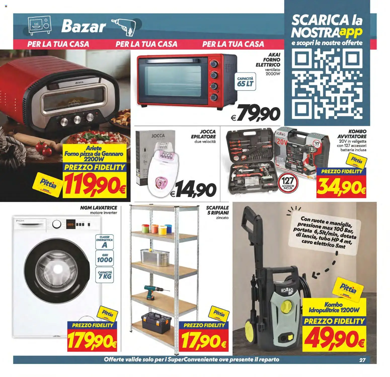 Volantino SuperConveniente del 28.04.2026 | Pagina: 27 | Prodotti: Tubo, Idropulitrice, Epilatore, Forno elettrico