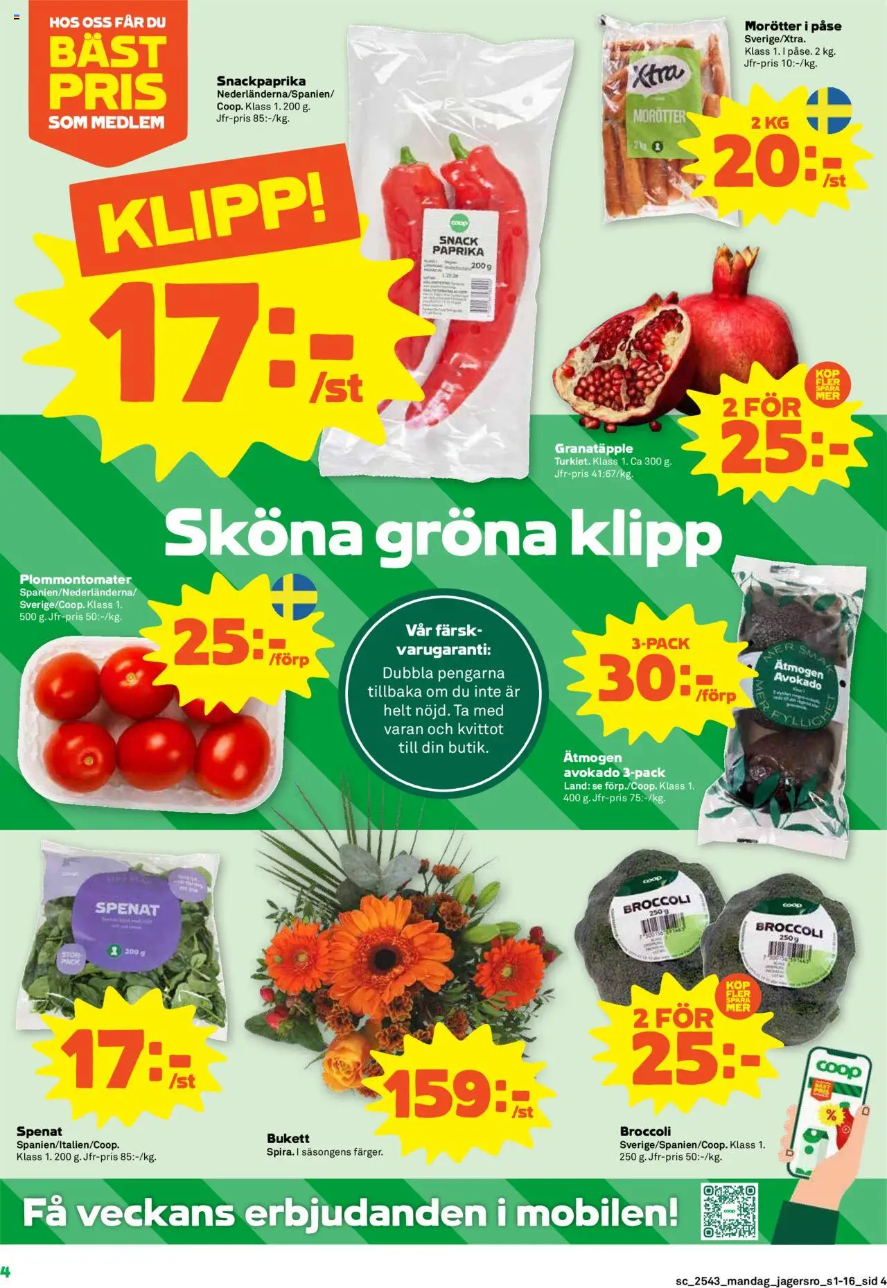 Coop Forum reklamblad aktuell från 20.10.2025 | Sida: 4 | Produkter: Spenat, Broccoli