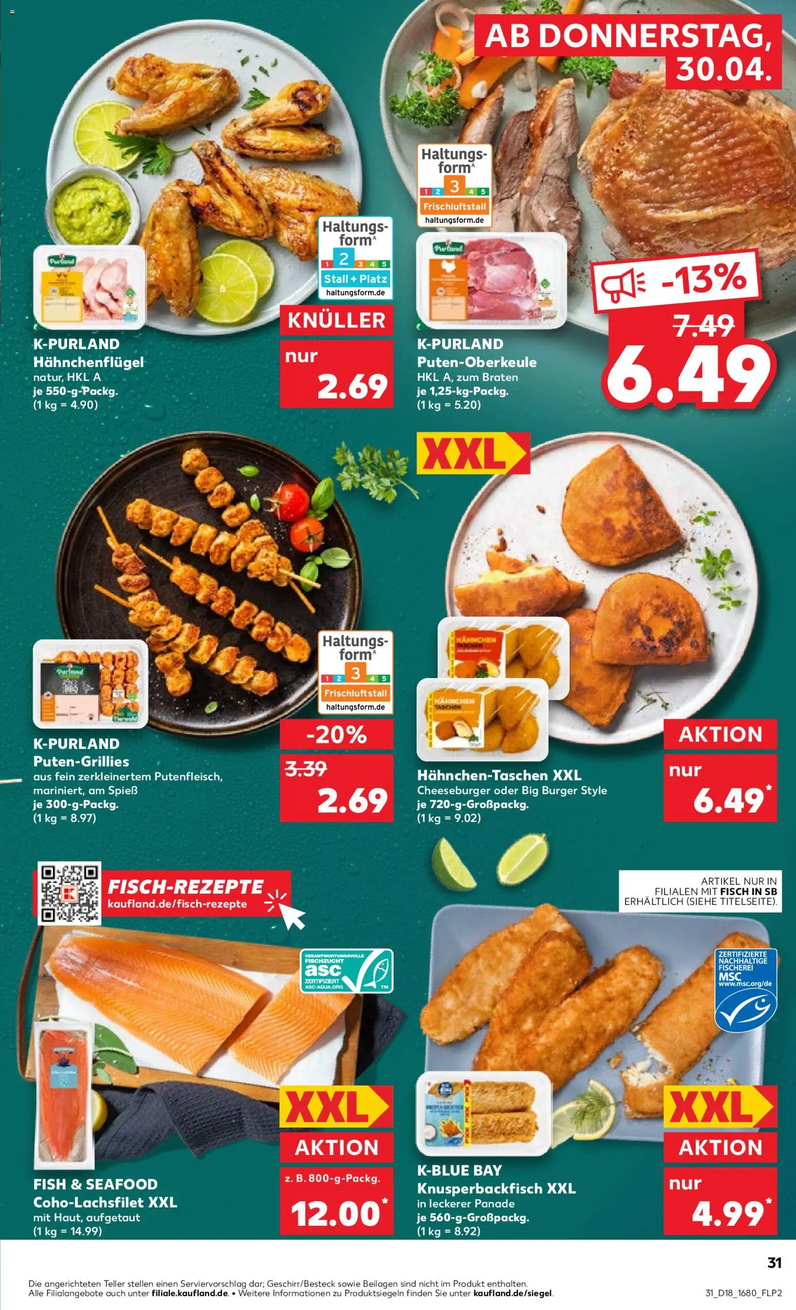 Kaufland Prospekt Speyer	 – gültig ab 30.04.2026 | Seite: 31 | Produkte: Burger, Fisch
