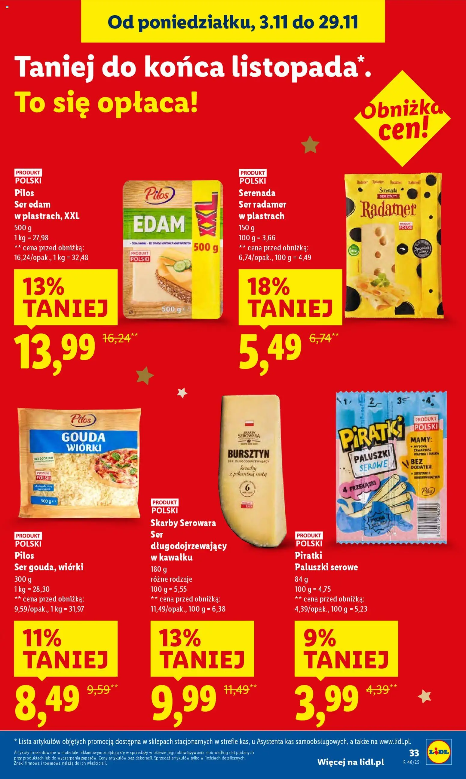 Lidl Black Friday od 27.11.2025 | Strona: 33 | Produkty: Ser żółty, Paluszki, Ser, Paluszki serowe