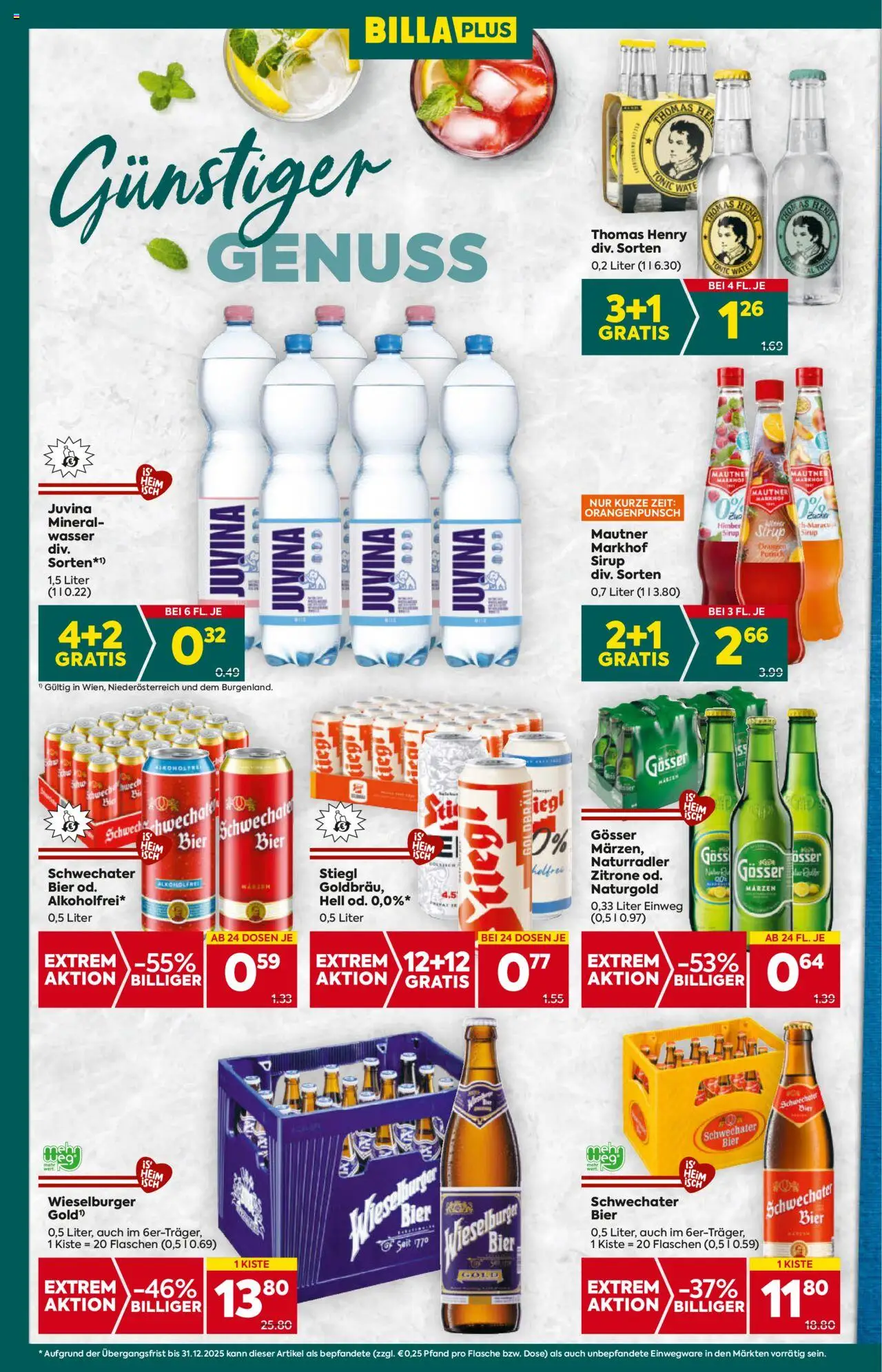Billa Plus Flugblatt - Burgenland gültig ab 09.10.2025 | Seite: 14 | Produkte: Wasser, Zucker, Zitrone, Bier