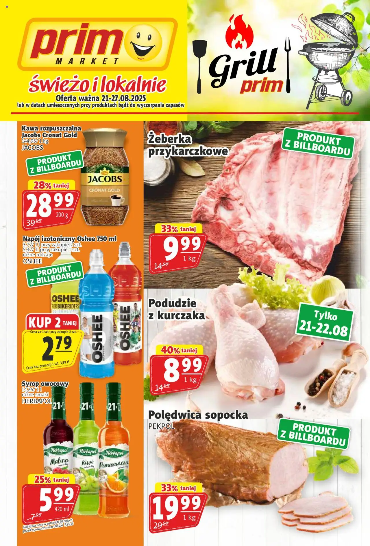 Prim Market Gazetka od 21.08.2025 | Strona: 1 | Produkty: Syrop, Malina, Kawa rozpuszczalna, Kawa