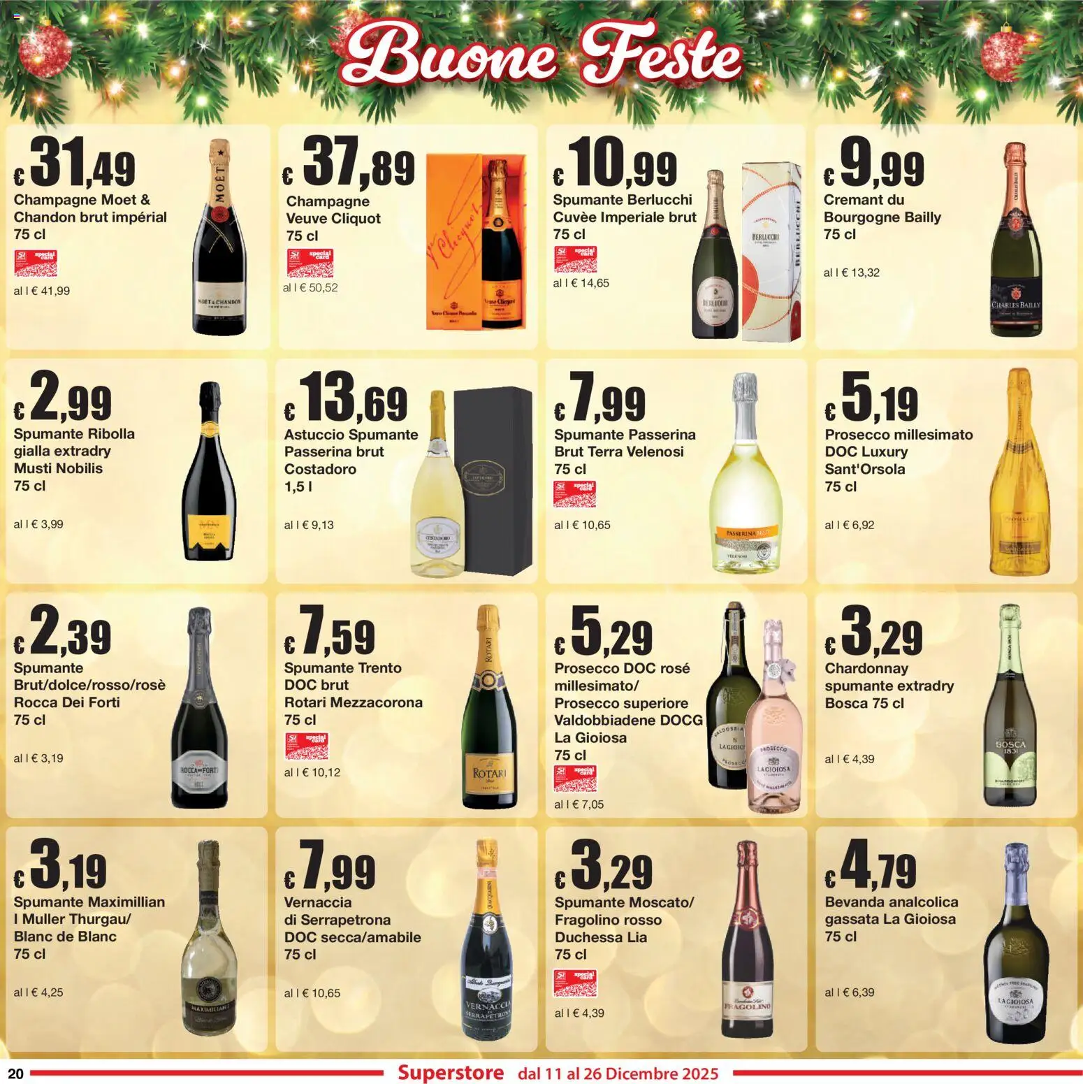 Volantino Sì con Te del 11.12.2025 | Pagina: 20 | Prodotti: Spumante, Champagne, Astuccio, Terra