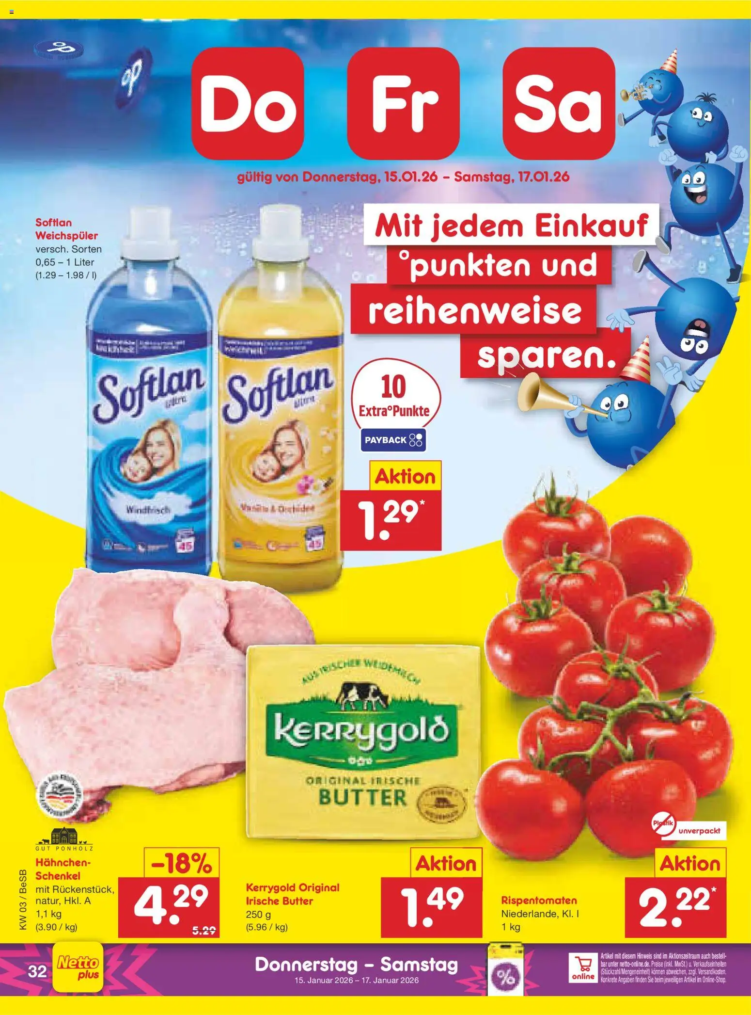Netto Marken-Discount Prospekt 	 – gültig ab 12.01.2026 | Seite: 42 | Produkte: Hahnchen, Butter, Weichspüler
