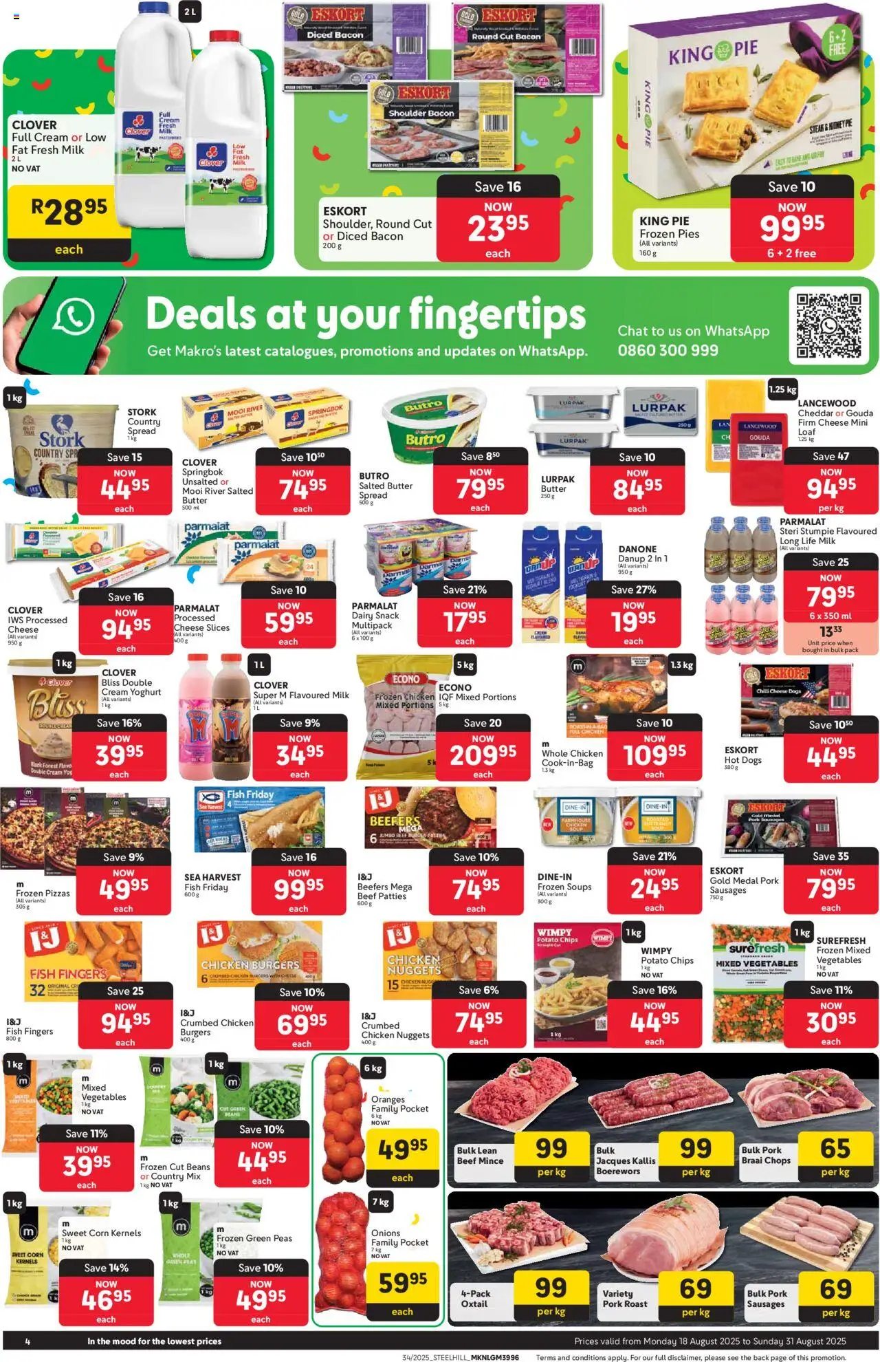 Makro Specials │ valid from 18.08.2025 | Page: 4 | Products: Yoghurt, Butter, Soup, Onions