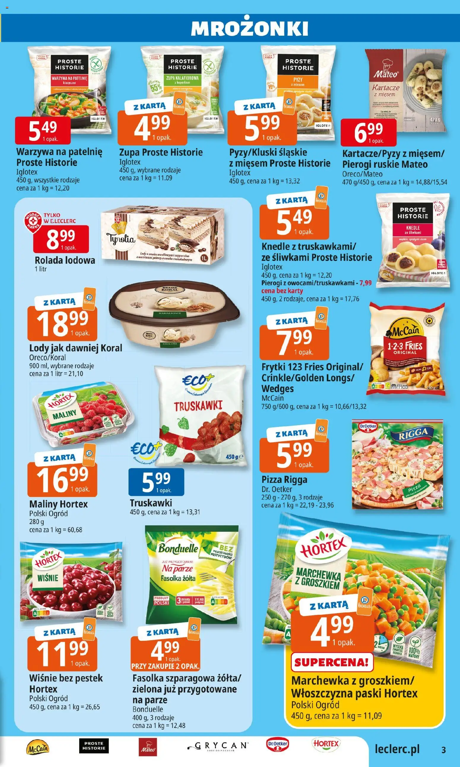 E.Leclerc Gazetka - Zielona Góra od 13.01.2026 | Strona: 3 | Produkty: Patelnie, Zupa, Frytki, Marchewka