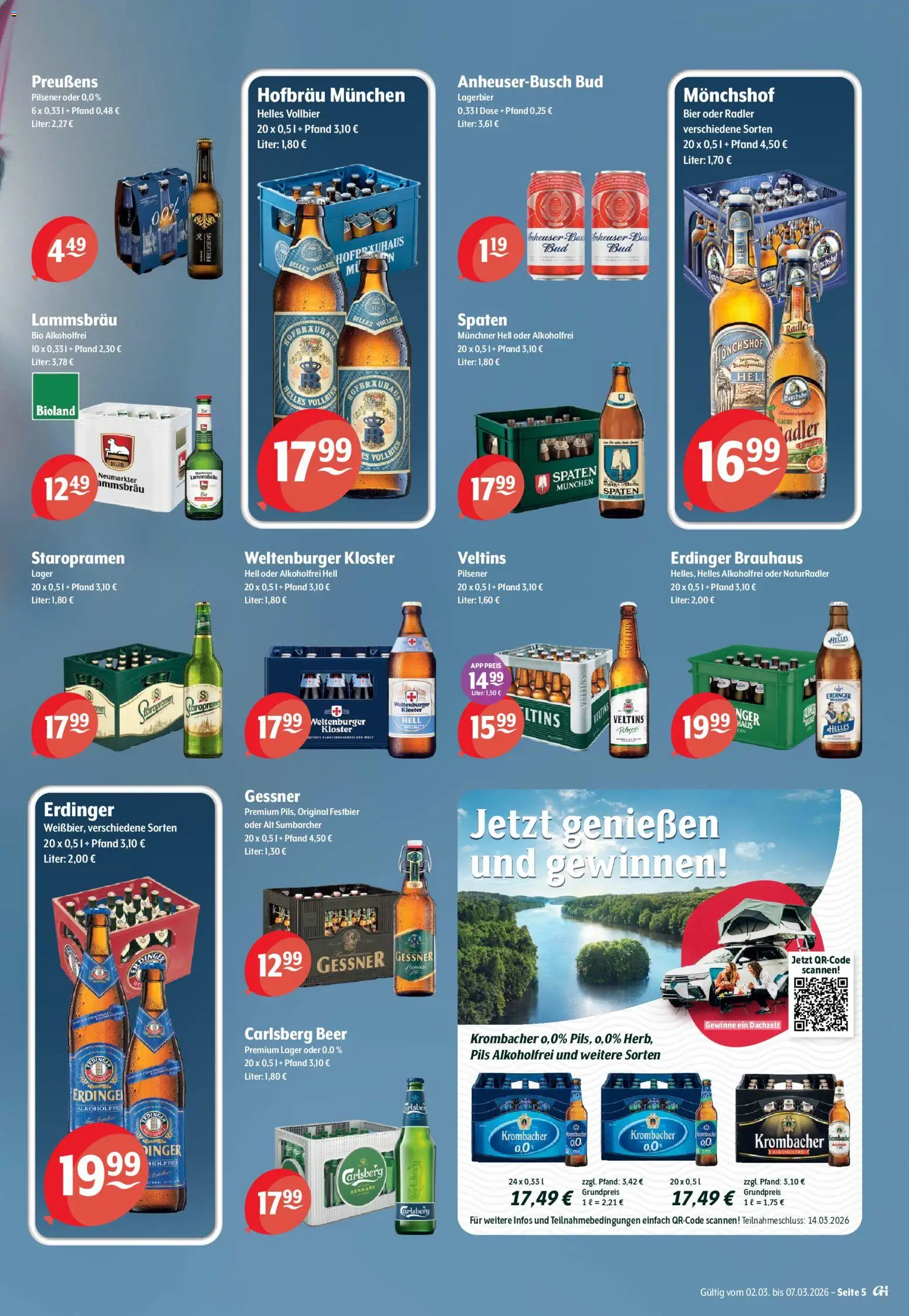 Trink und Spare Prospekt 	 – gültig ab 02.03.2026 | Seite: 5 | Produkte: Monchshof, Erdinger, Radler, Veltins