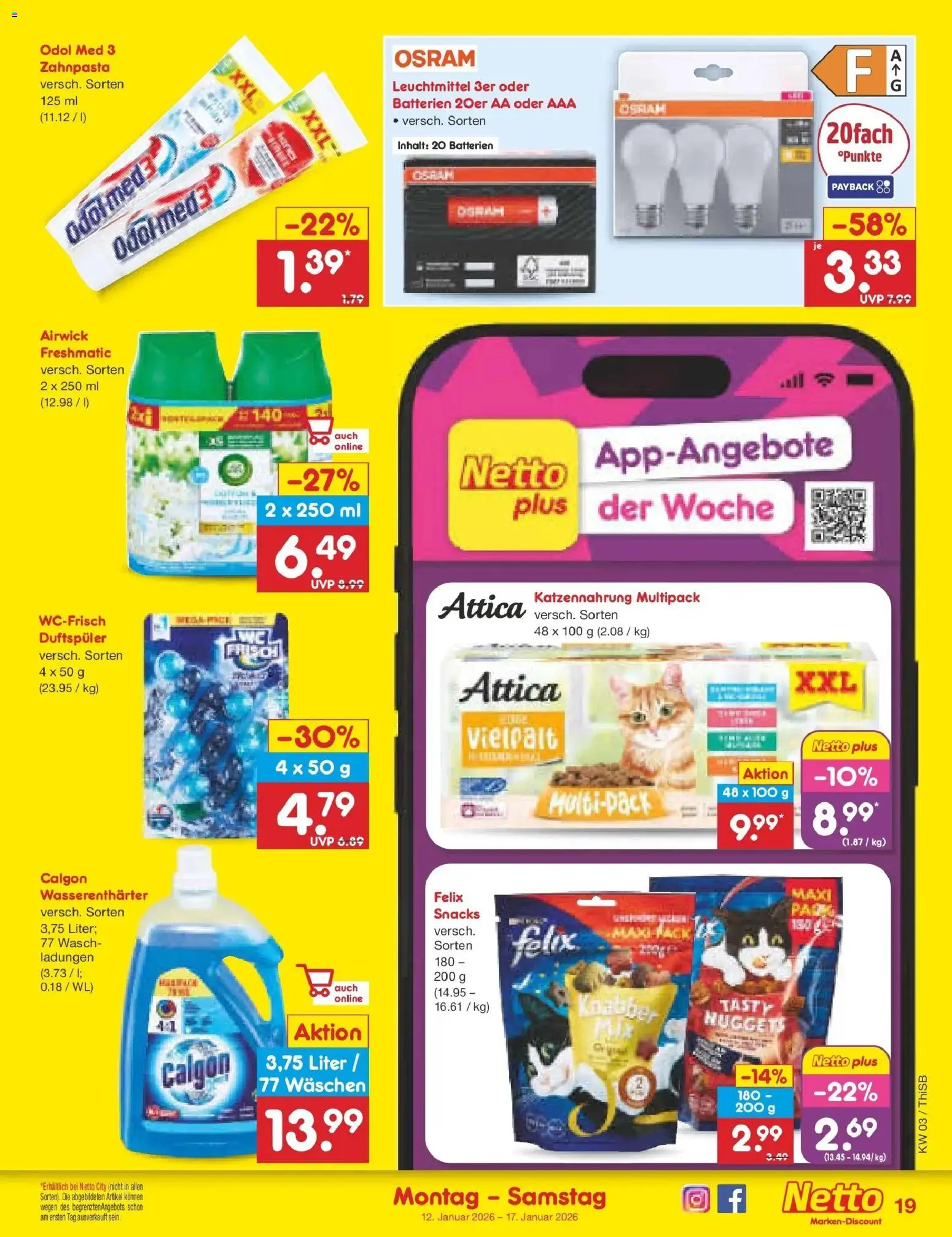 Netto Marken-Discount prospekt Pirna	 – gültig ab 12.01.2026 | Seite: 19 | Produkte: Batterien, Zahnpasta