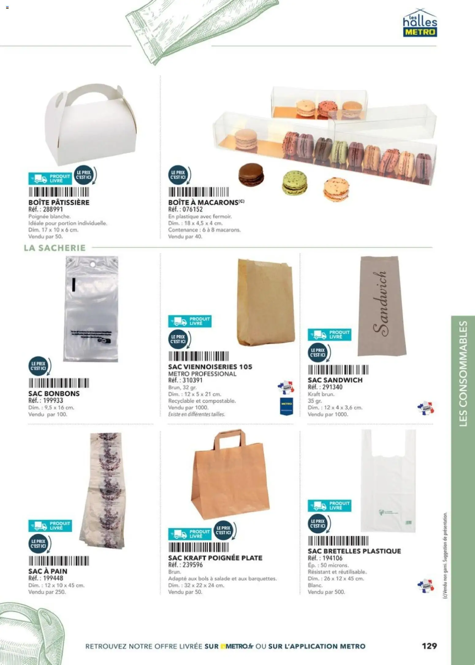 {H1} | Page: 129 | Produits: Sandwich, Viennoiseries, Pain, Bonbons