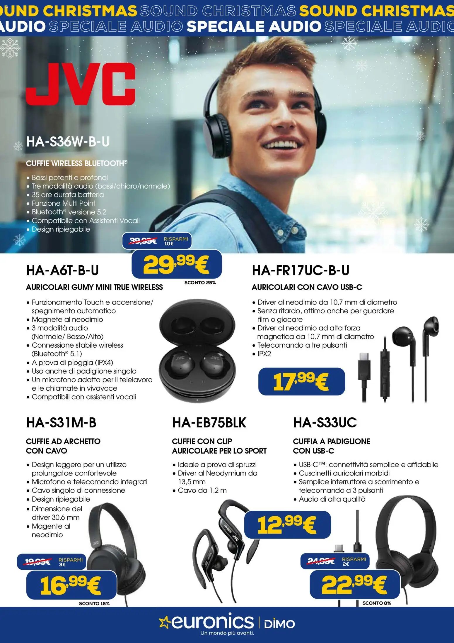 Volantino Euronics del 04.12.2025 | Pagina: 11 | Prodotti: Auricolari, Cuffie, Cavo, Batteria