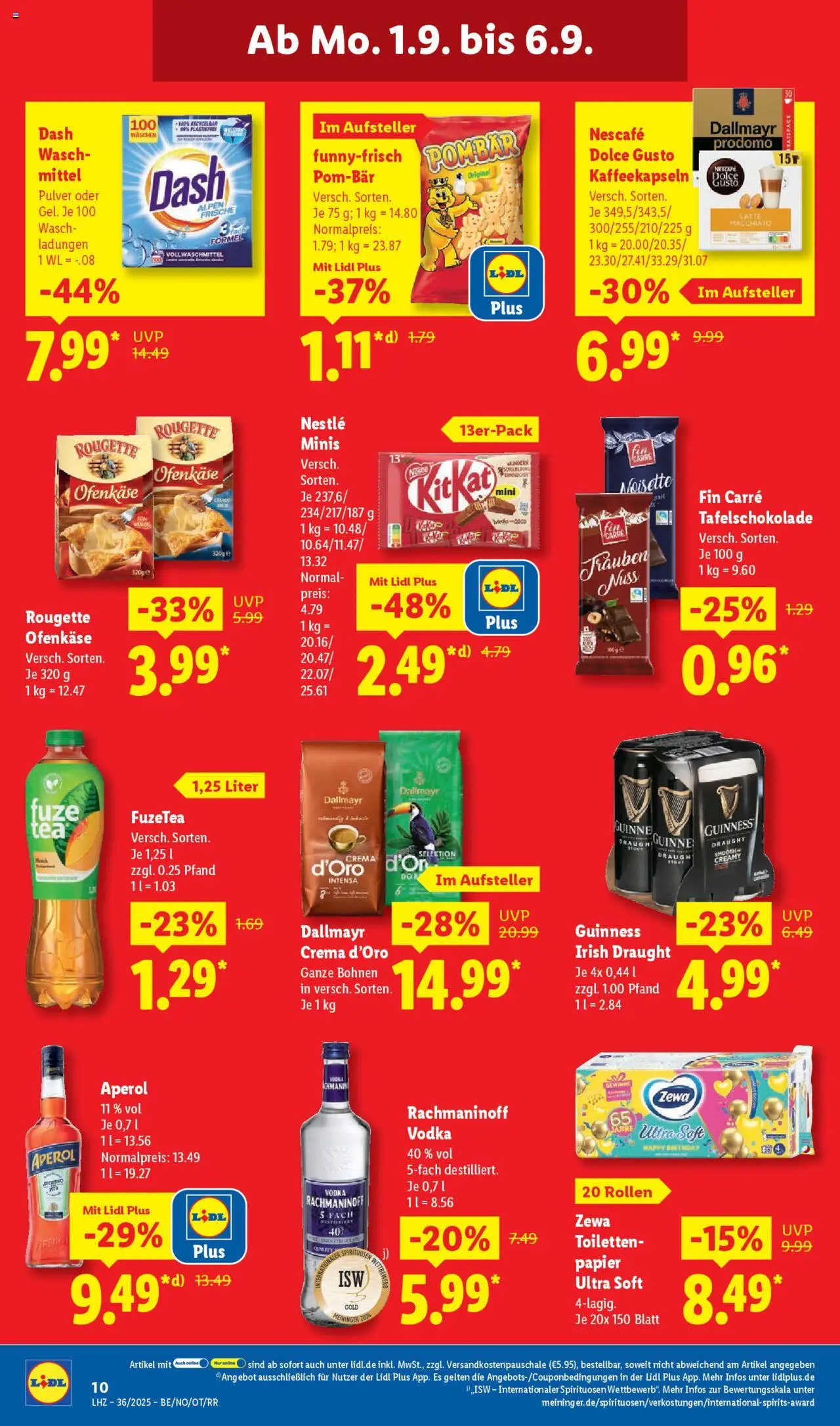 Lidl Prospekt Lüchow	 - gültig ab dem 01.09.2025 | Seite: 18 | Produkte: Zewa, Dallmayr, Aperol, Dolce gusto