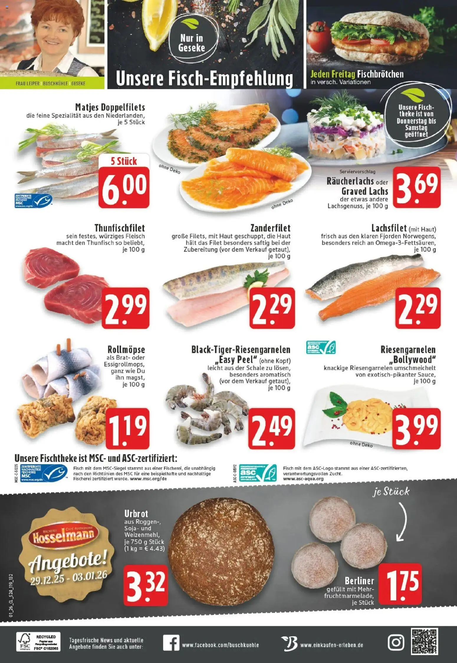 Edeka prospekt Geseke	 – gültig ab 28.12.2025 | Seite: 30 | Produkte: Thunfisch, Fisch, Lachs, Räucherlachs