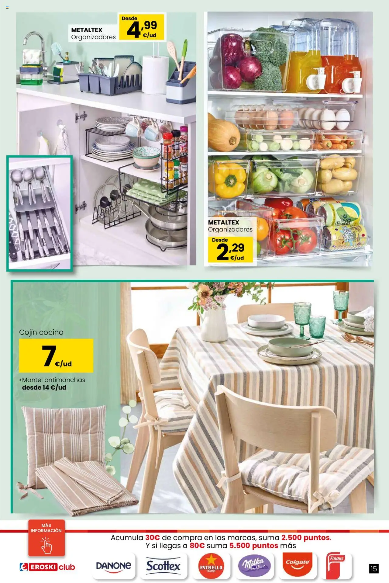 Eroski - Oh! Qué chef │ válido desde el 09.10.2025 | Página: 15 | Productos: Mantel, Cocina, Cojín