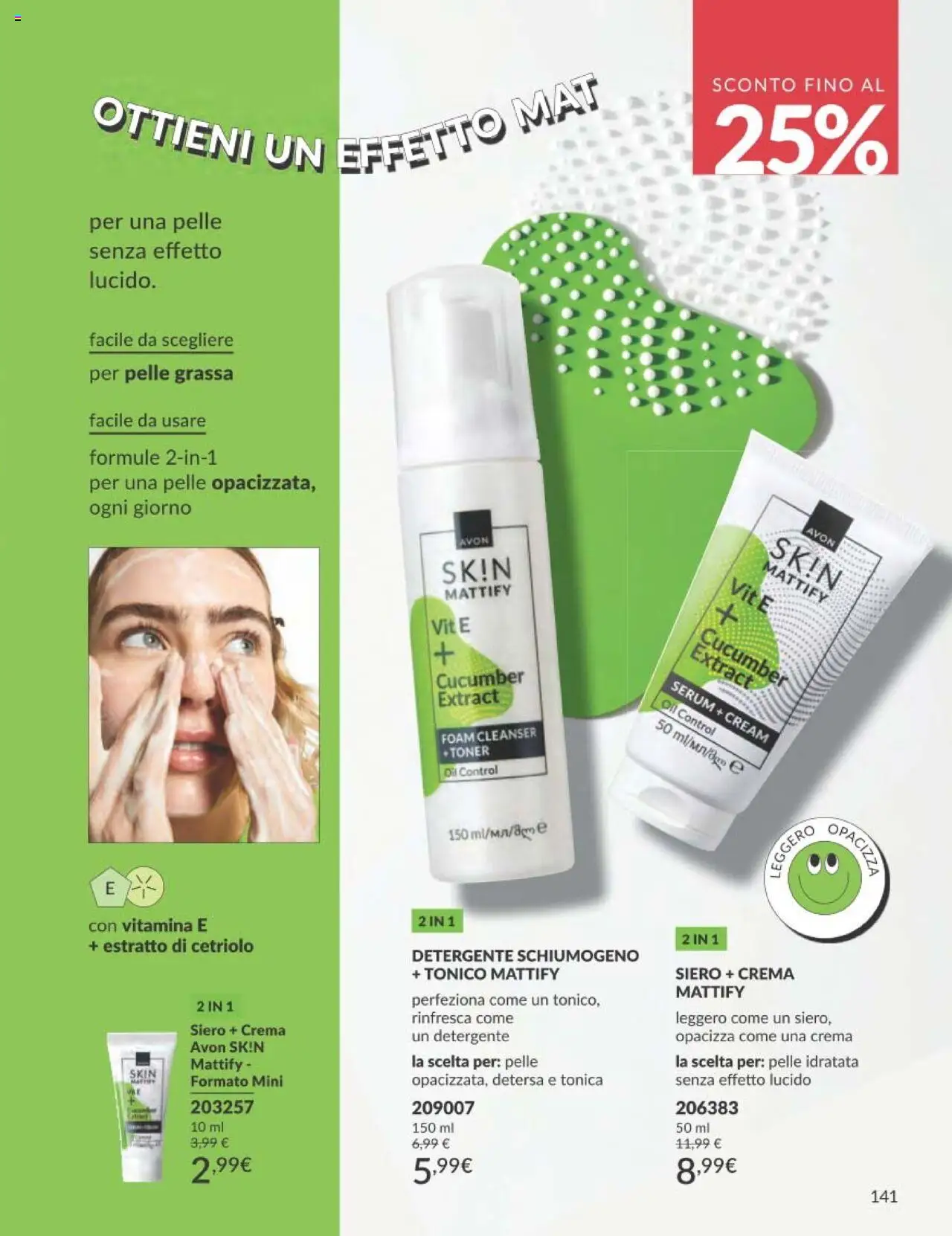 Volantino Avon del 01.10.2025 | Pagina: 141 | Prodotti: Crema, Detergente, Cetriolo, Toner