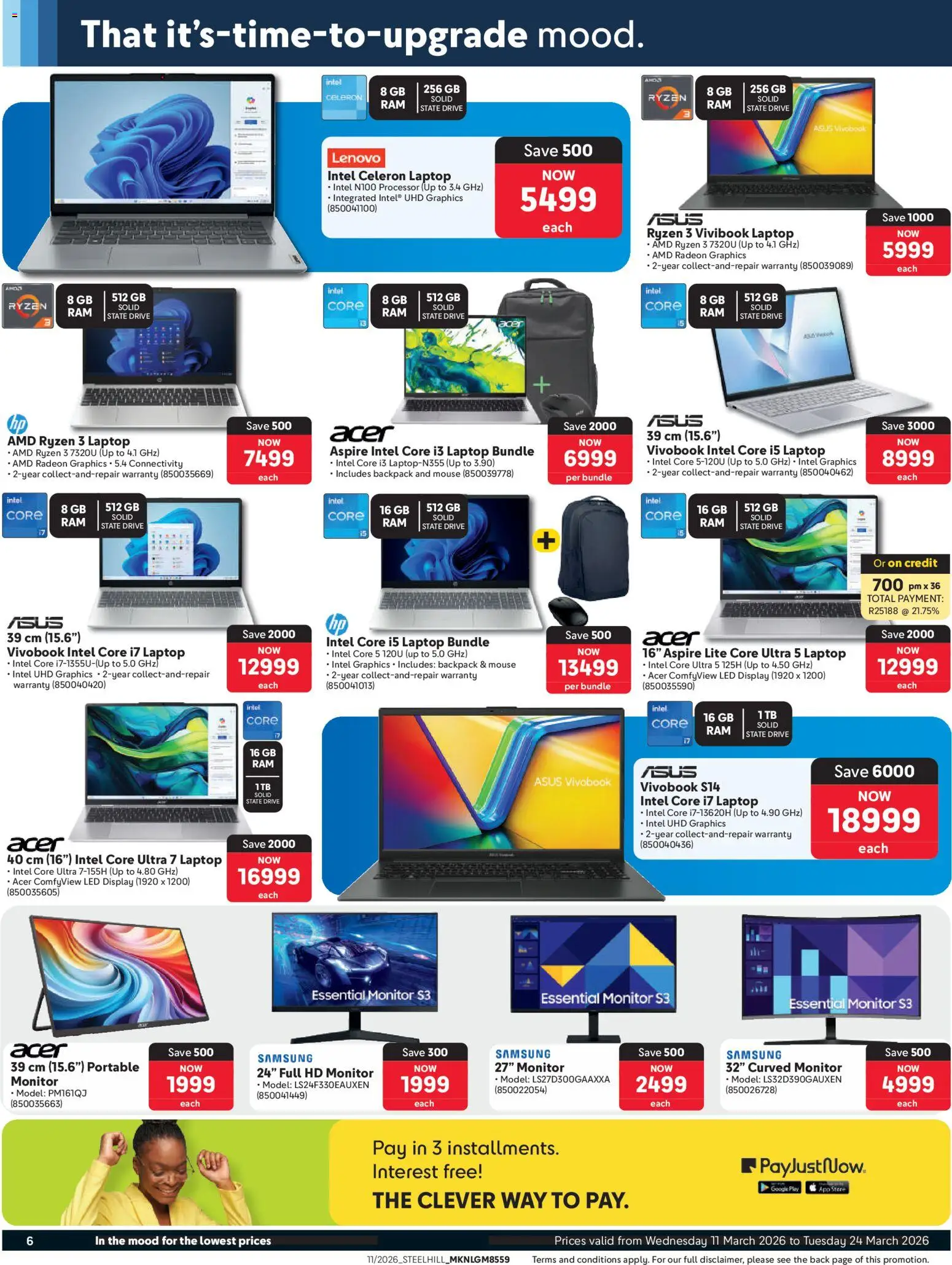 New Makro catalogue – valid from 11.03.2026 | Page: 6 | Products: Monitor, Mouse, Backpack, Laptop