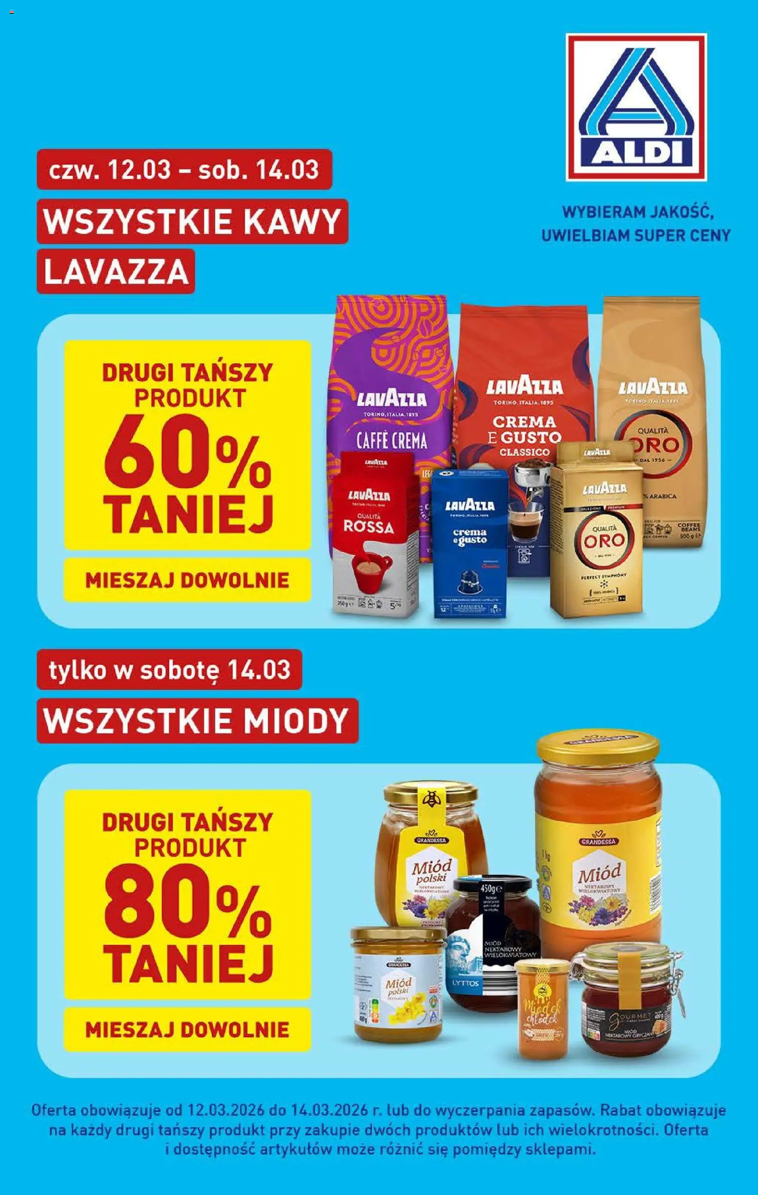 Aldi Polsko leták - Oferta weekendowa od 12.03.2026 | Strana: 7 | Produkty: Gourmet, Lavazza, Crema, Caffè crema