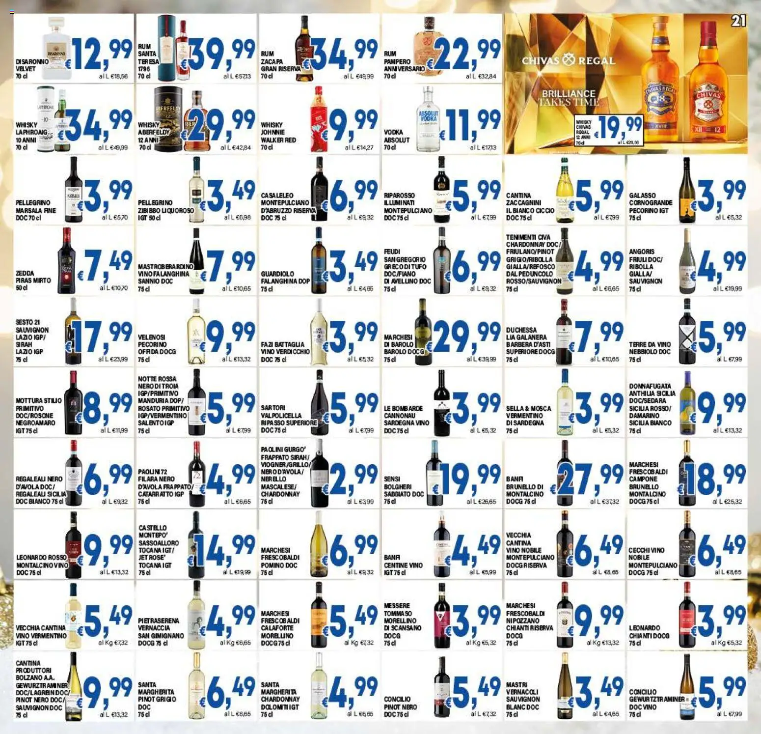 Volantino DEM del 16.12.2025 | Pagina: 21 | Prodotti: Vodka, Whisky, Vino, Pecorino