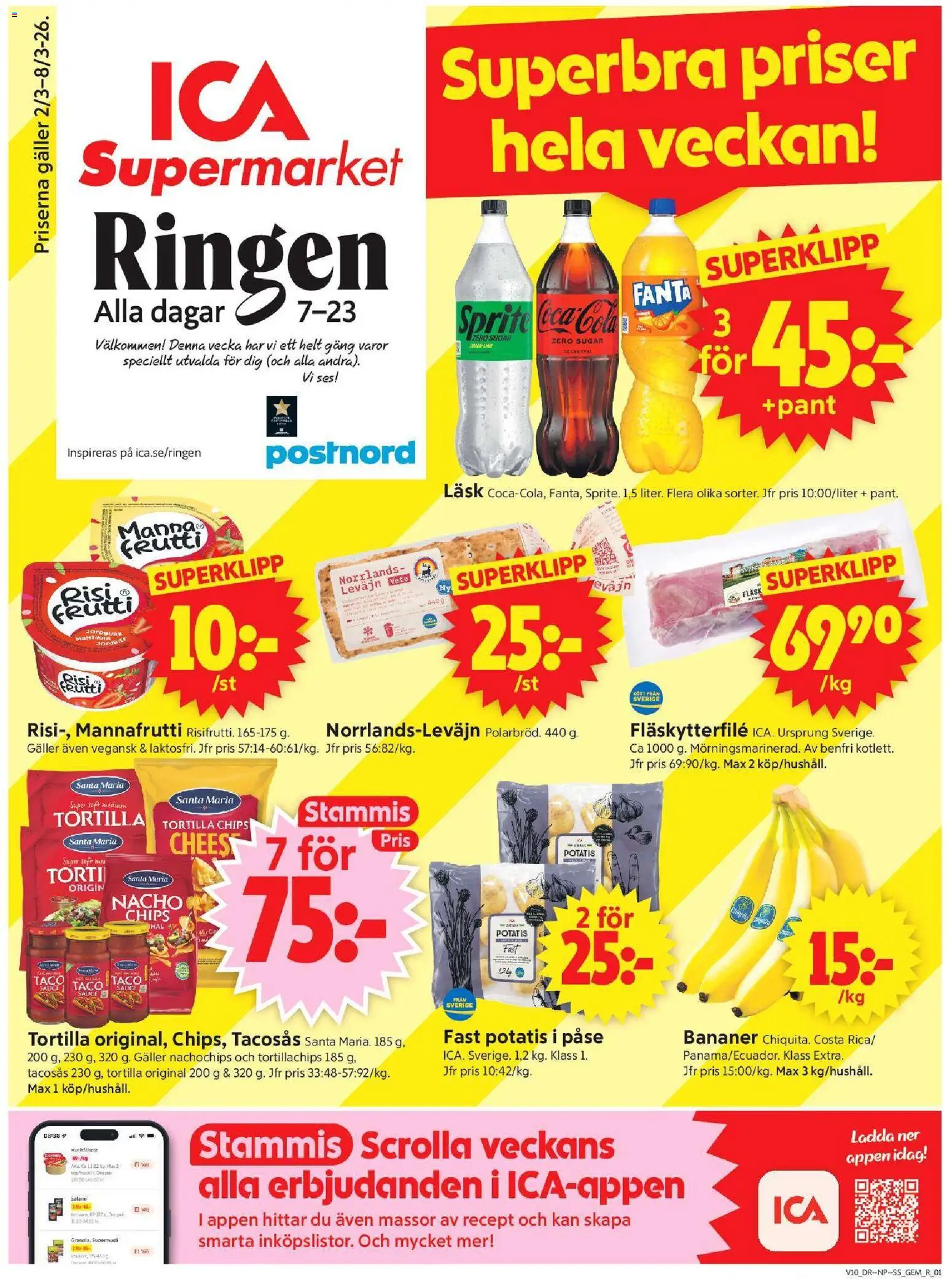 ICA Supermarket reklamblad aktuell från 02.03.2026 | Sida: 1