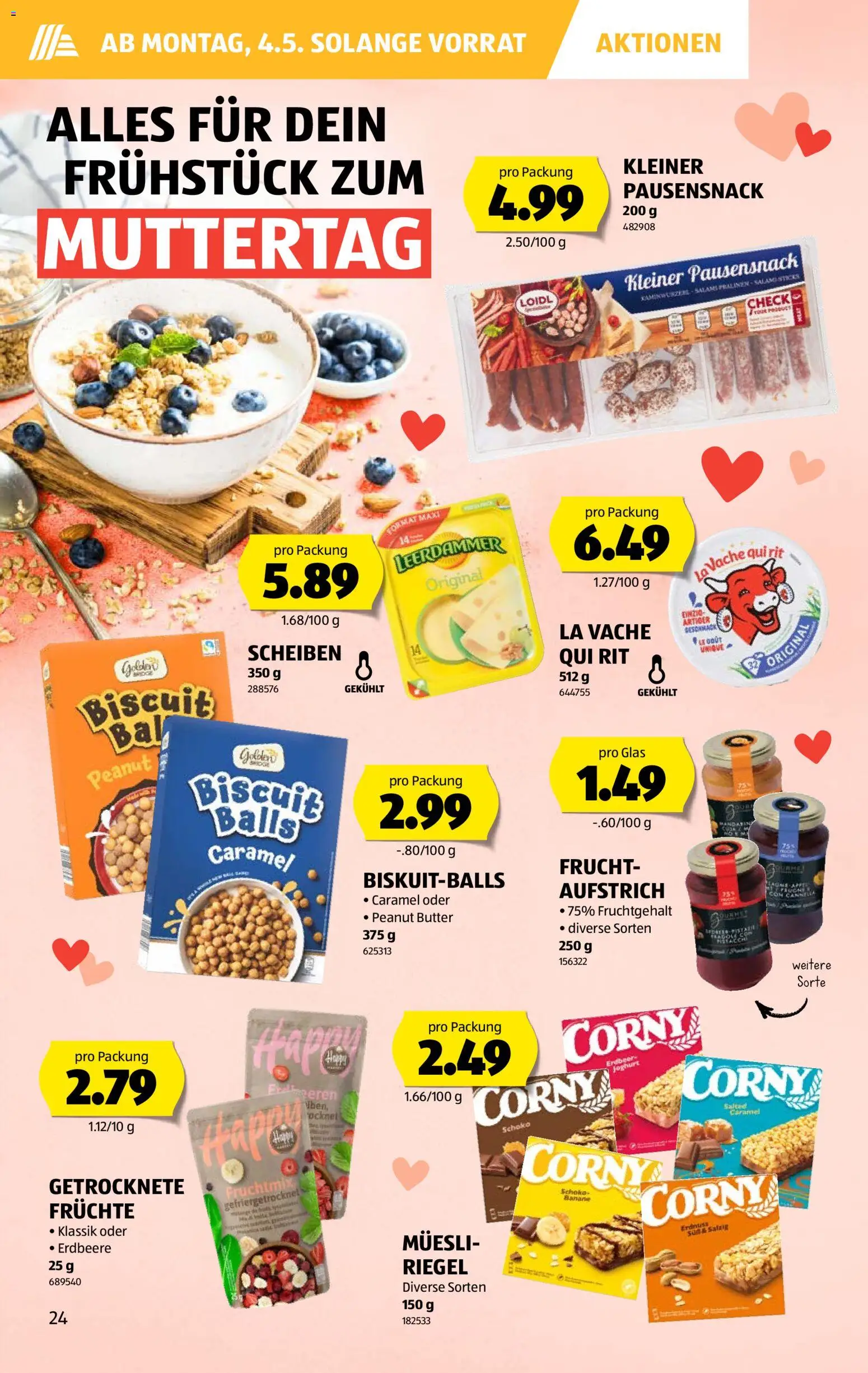 Aldi aktionen – gültig ab 30.04.2026 | Seite: 24 | Produkte: Butter, Joghurt, Salami, Früchte