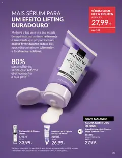 Pré-visualização Platinum Lift & Tighten Sérum, 30 ml serum válido de 01.10.2025 | Página: 131 | Produtos: Sérum