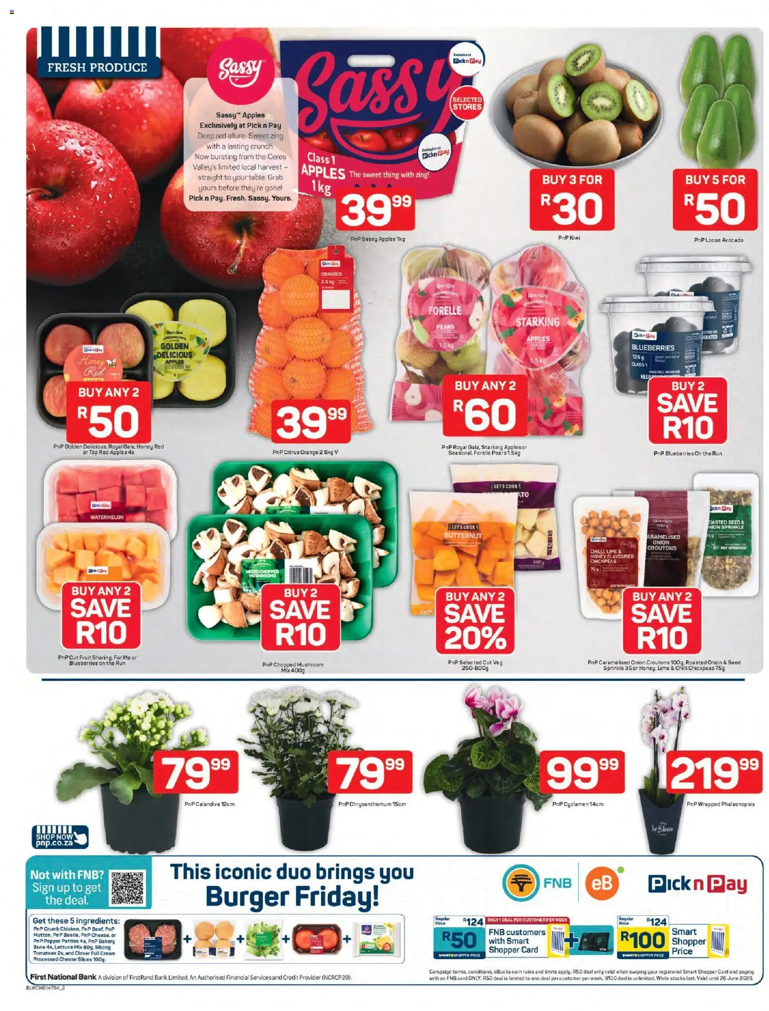 New Pick n Pay catalogue – valid from 30.03.2026 | Page: 2 | Products: Pears, Blueberries, Pepper, Lettuce