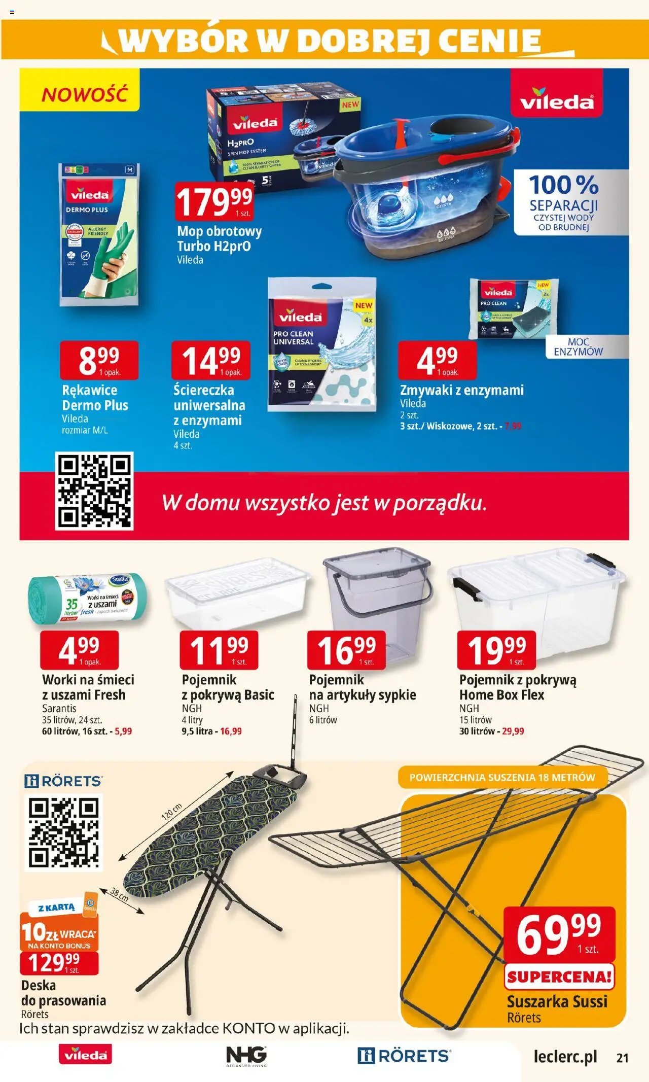 E.Leclerc Gazetka - Elbląg od 22.07.2025 | Strona: 21 | Produkty: Karta, Suszarka, Zapach, Mop obrotowy