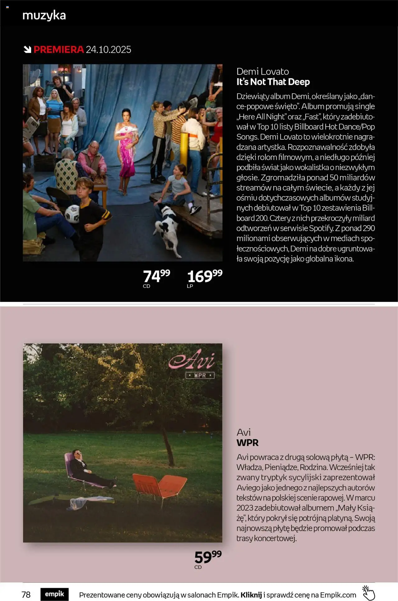 Empik promocje - Tom kultury Muzyka od 15.10.2025 | Strona: 3 | Produkty: Top