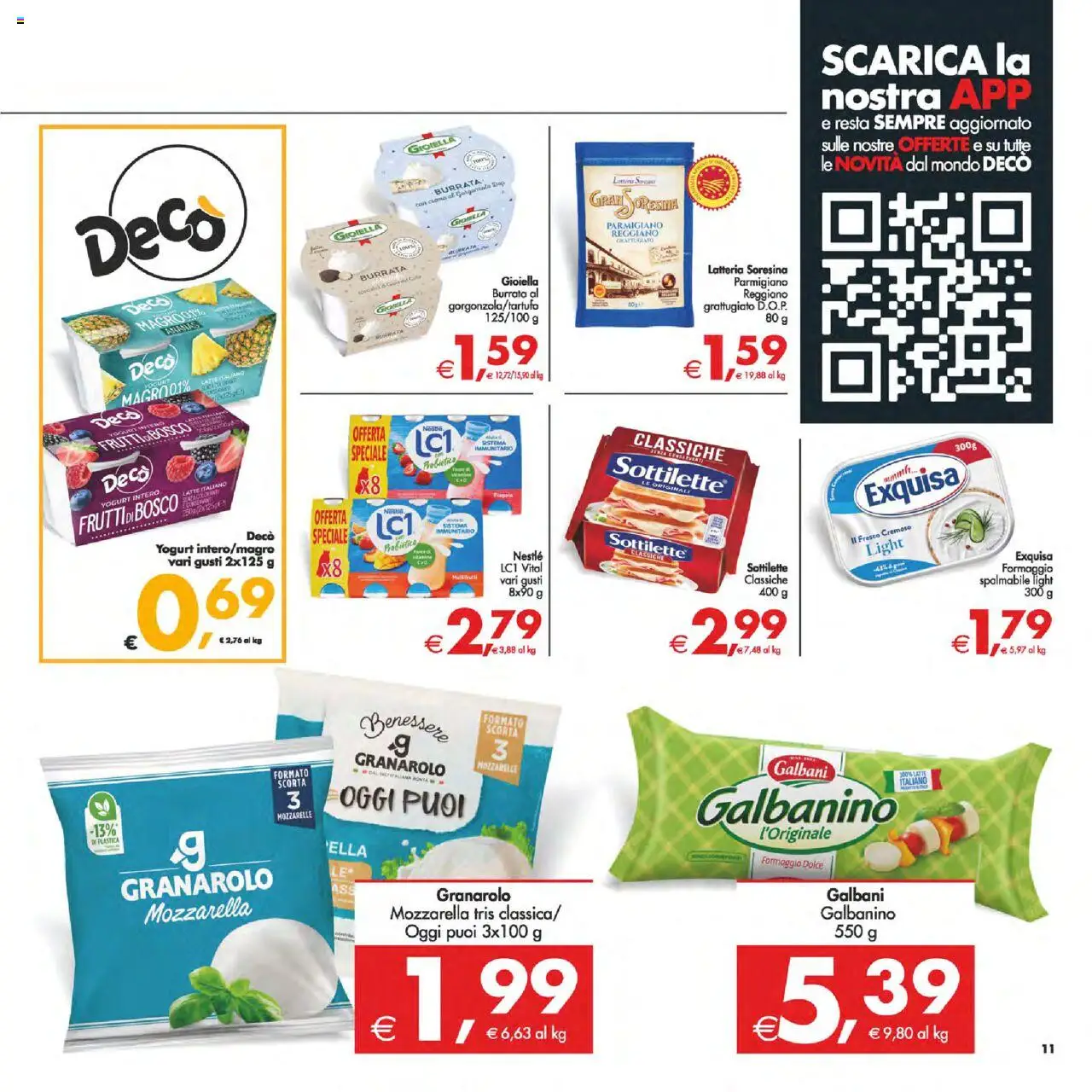 Volantino Decò del 12.09.2025 | Pagina: 11 | Prodotti: Crema, Yogurt, Formaggio, Parmigiano