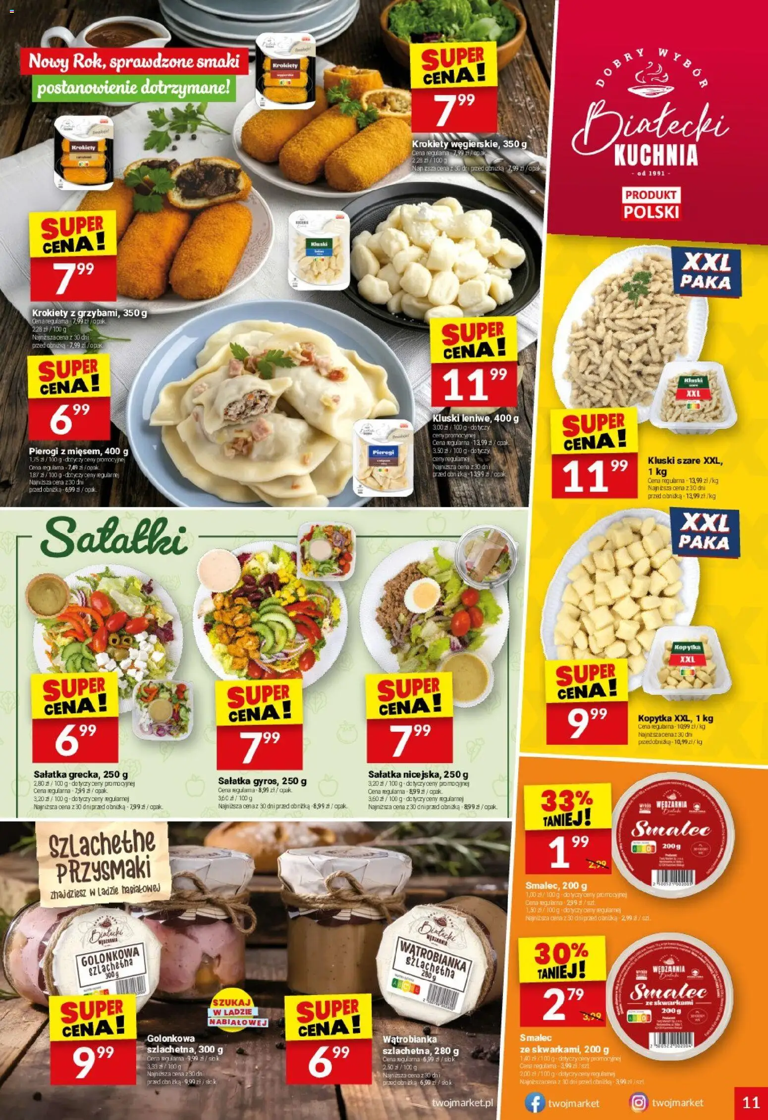 Twój Market Gazetka od 07.01.2026 | Strona: 11 | Produkty: Pierogi, Krokiety, Sok, Sałatka