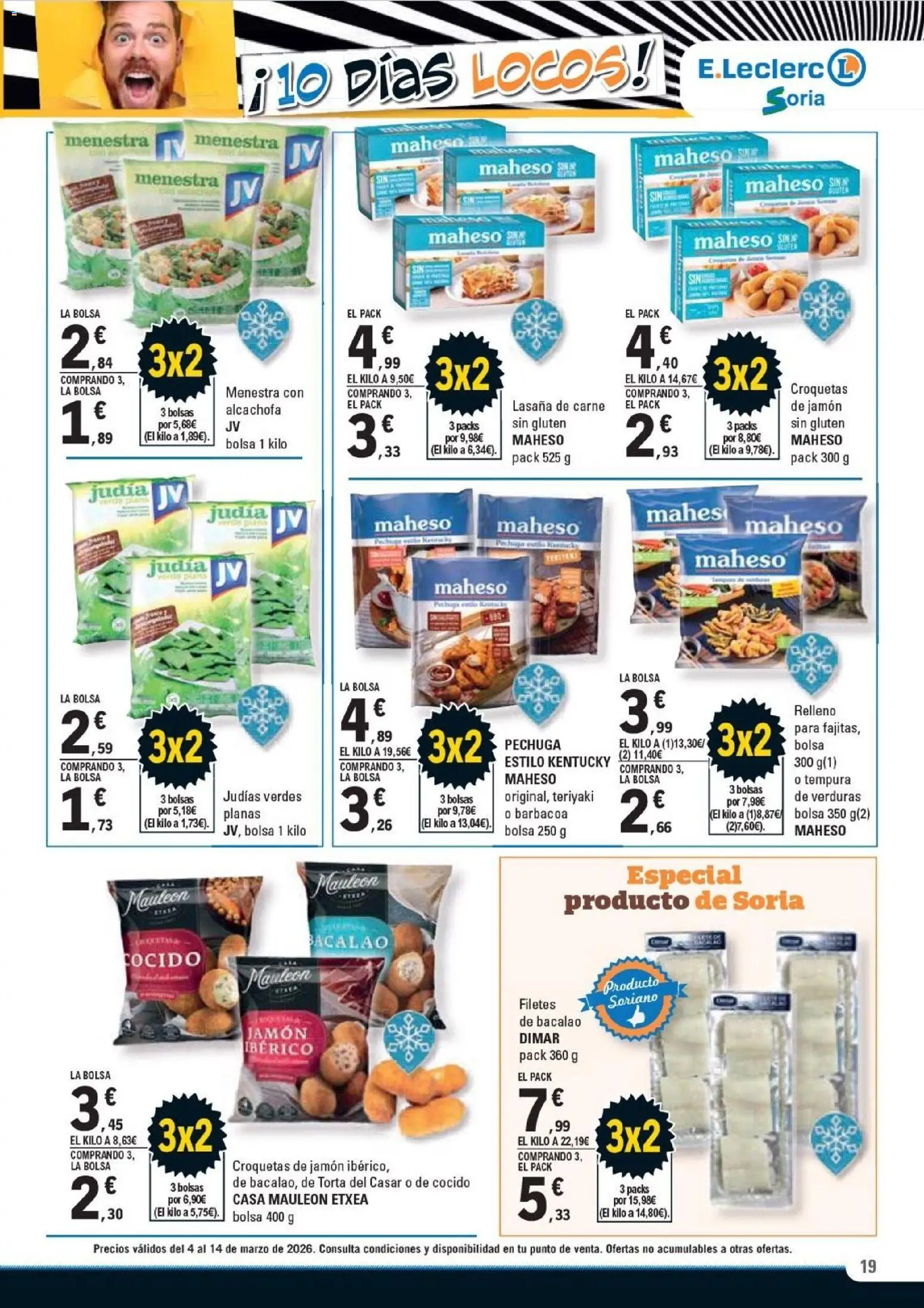 E.Leclerc Soria │ válido desde el 04.03.2026 | Página: 19 | Productos: Bolsa, Barbacoa, Croquetas, Lasaña