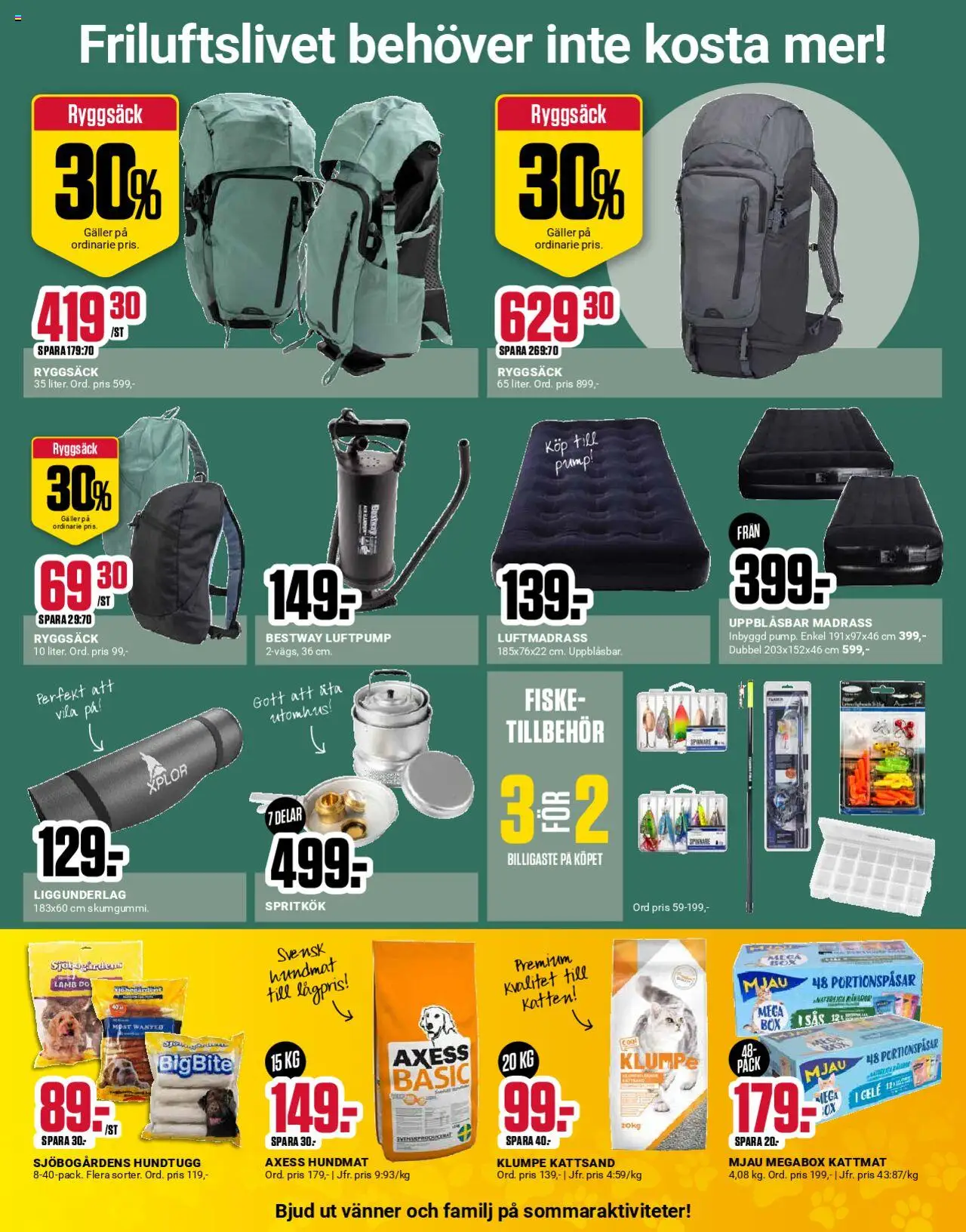 ÖoB reklamblad aktuell från 09.06.2025 | Sida: 12 | Produkter: Liggunderlag, Luftmadrass, Galler, Ryggsäck