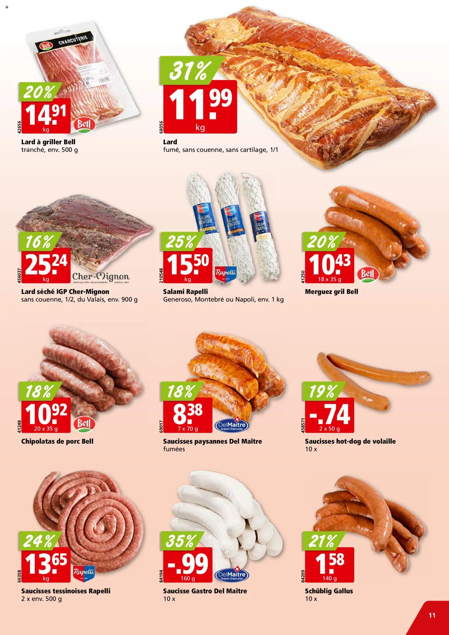 Aligro aktionen Chavannes, Matran, Genève, Sion – gültig ab 30.03.2026 | Seite: 11 | Produkte: Salami, Griller