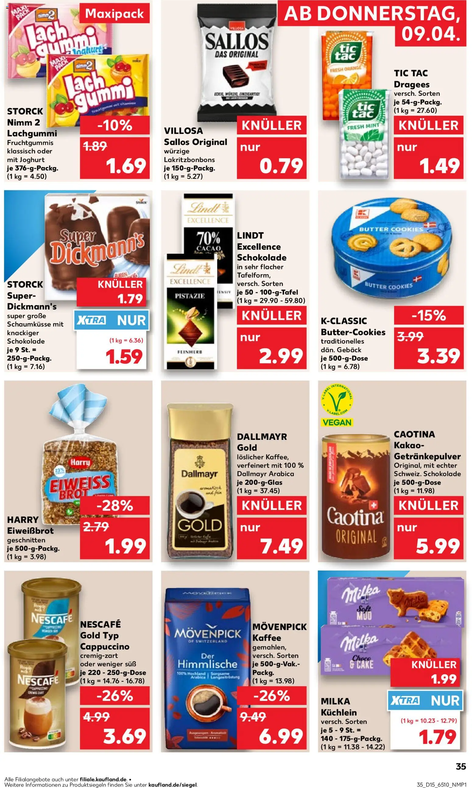 Kaufland Prospekt Köln	 – gültig ab 09.04.2026 | Seite: 35 | Produkte: Nescafe, Butter, Milka, Movenpick kaffee