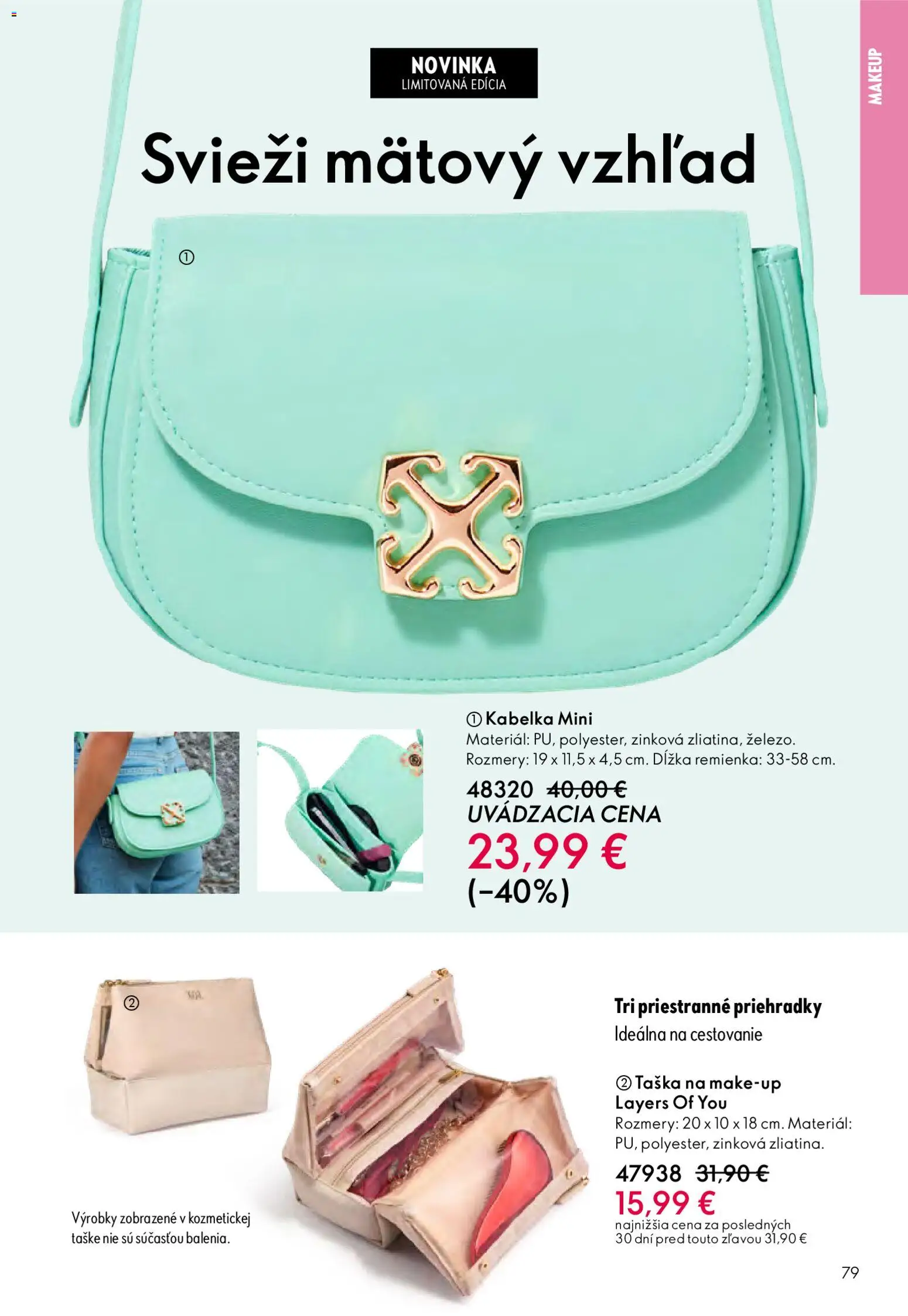 Nové Oriflame akcie – leták je platný od 04.03.2026 | Strana: 79 | Produkty: Kabelka, Taška