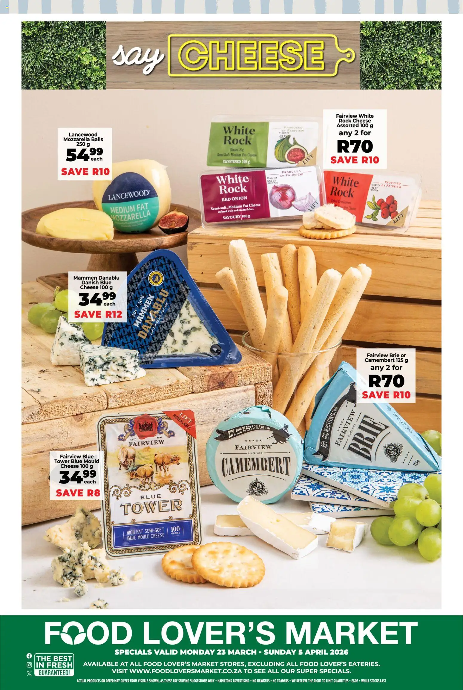 New Food Lover's Market catalogue – valid from 23.03.2026 | Page: 8 | Products: Cheese, Flakes, Peach