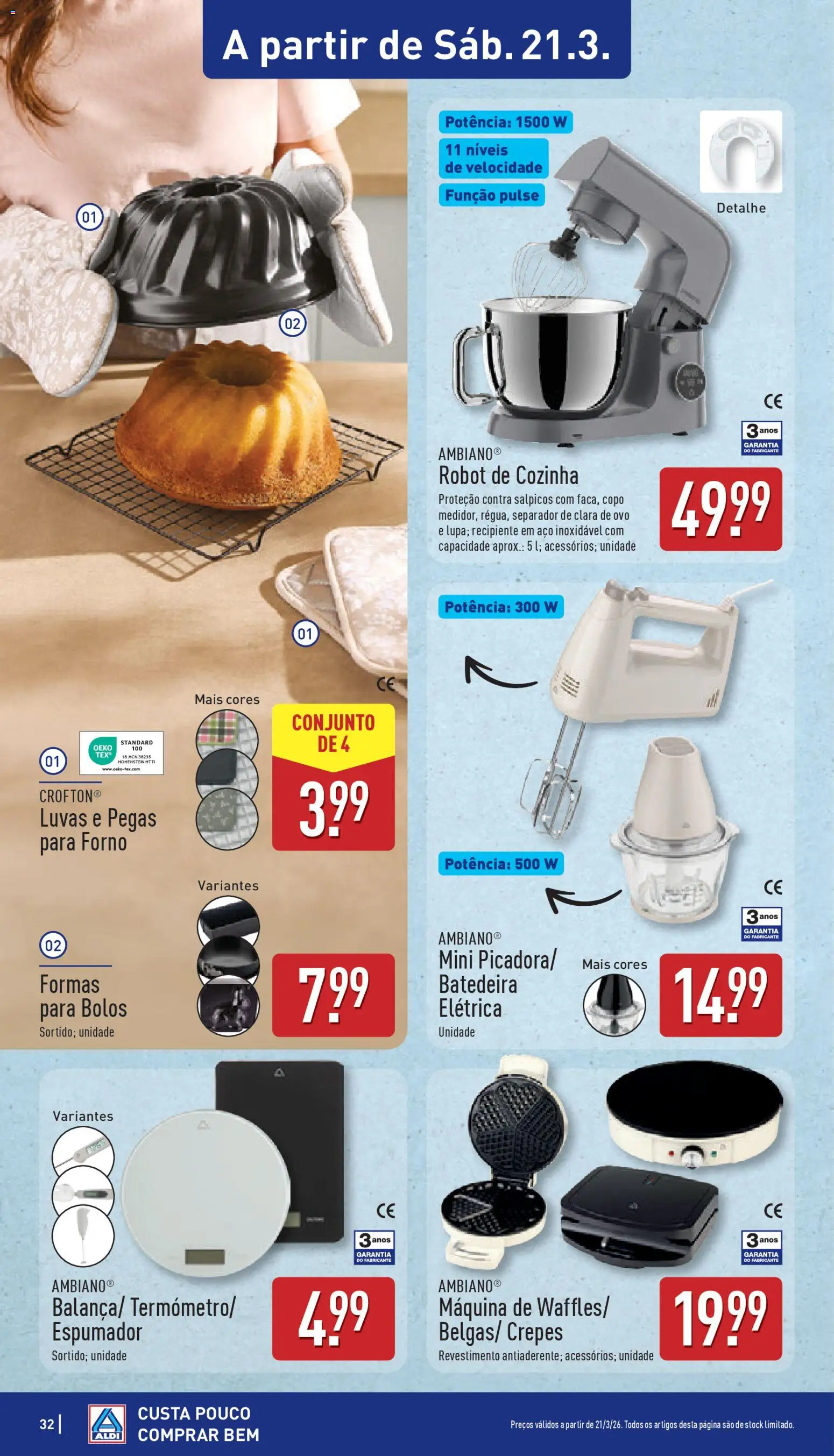 Aldi folheto │ válido de 16.03.2026 | Página: 32 | Produtos: Luvas, Forno, Batedeira