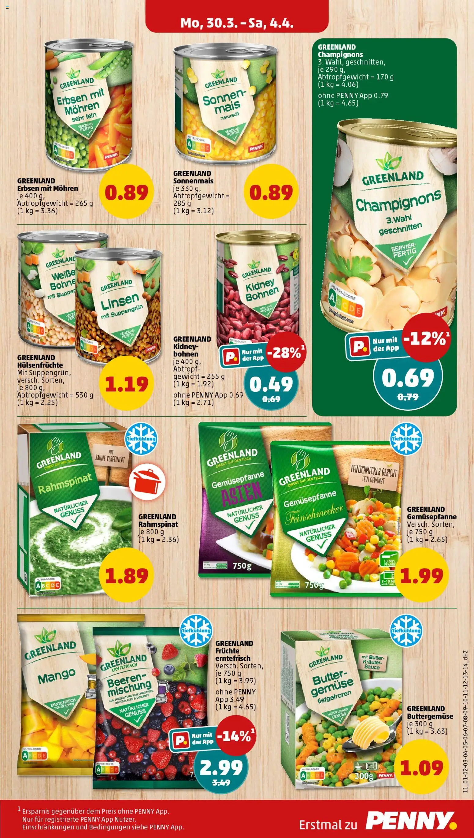 Penny Prospekt 	 – gültig ab 30.03.2026 | Seite: 13 | Produkte: Tisch, Gemüse, Mango, Sahne