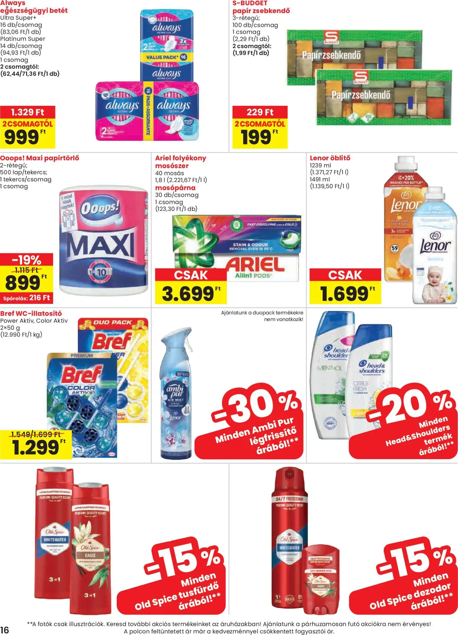 Spar akciós ujság - amely érvényes a következő dátumtól: 05.03.2026 | Oldal: 16 | Termékek: Öblítő, Légfrissítő, Dezodor, Mosószer