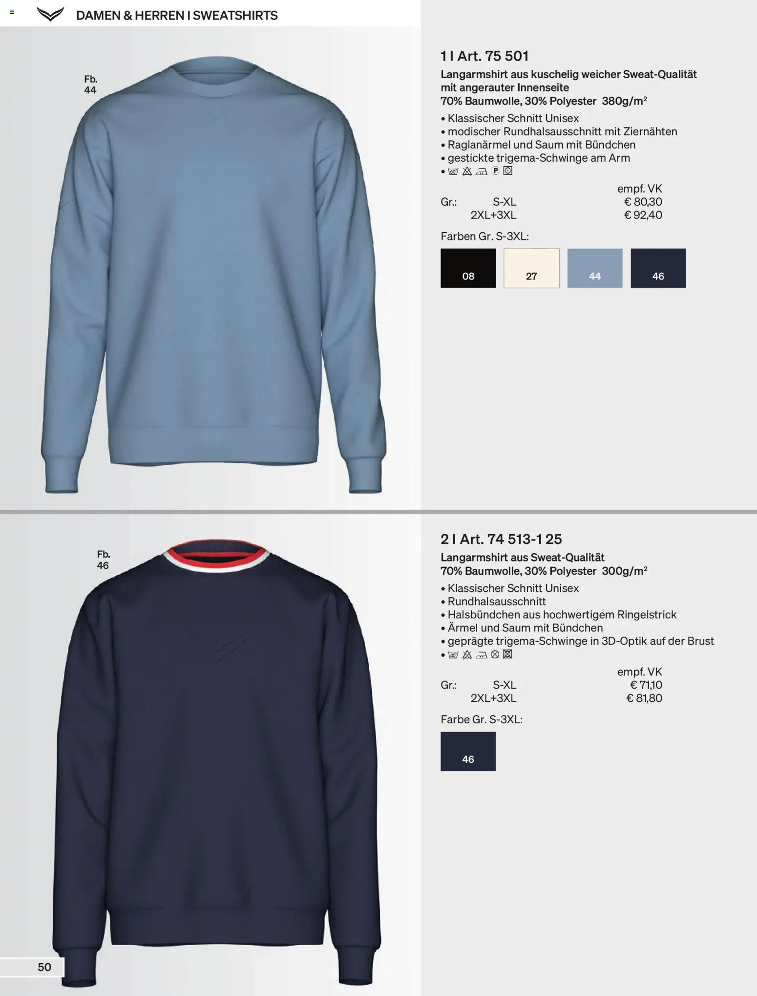 Trigema Prospekt – gültig ab 01.02.2026 | Seite: 50 | Produkte: Langarmshirt