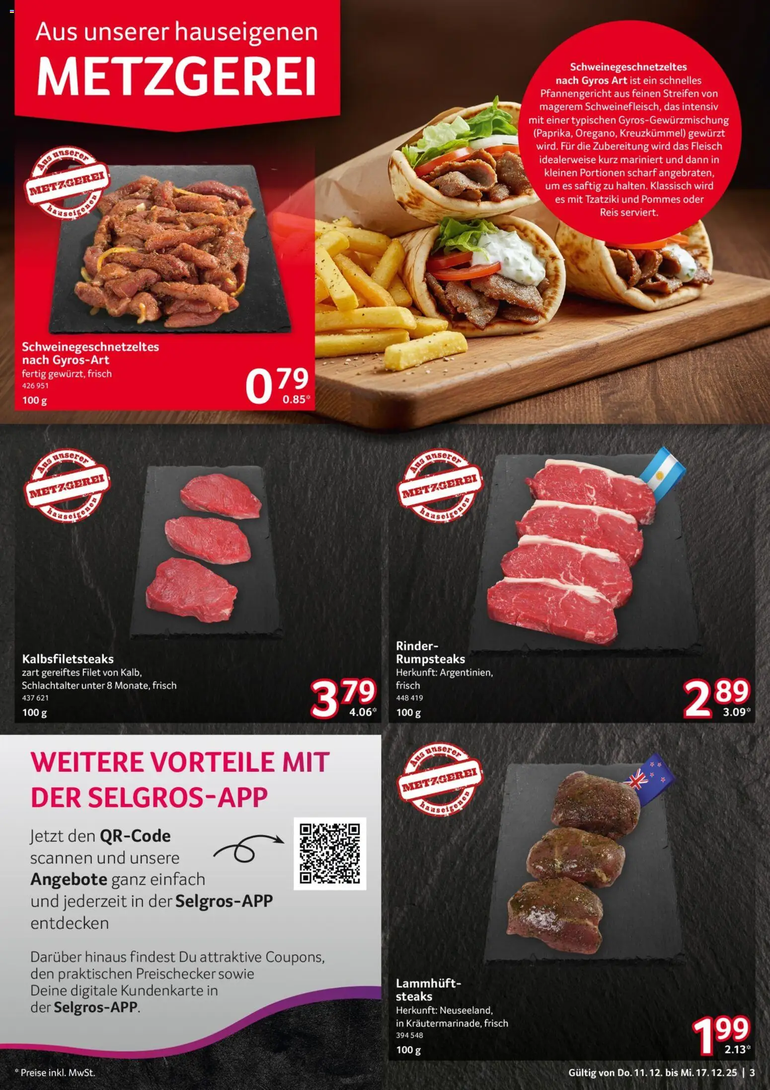 Selgros Prospekt 	 – gültig ab 11.12.2025 | Seite: 3 | Produkte: Pommes, Gyros, Reis, Fleisch