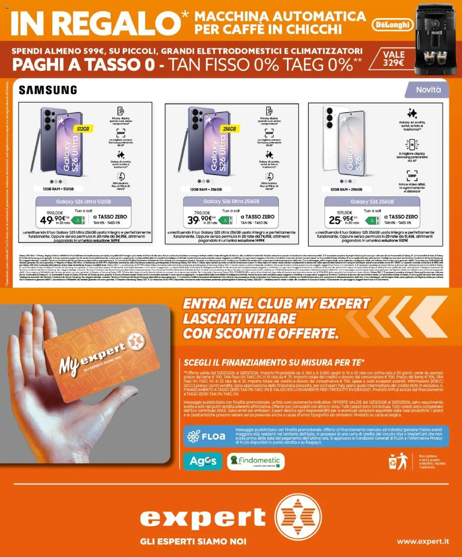 Volantino Expert del 12.03.2026 | Pagina: 37 | Prodotti: Samsung Galaxy, Caffè, Video, Samsung