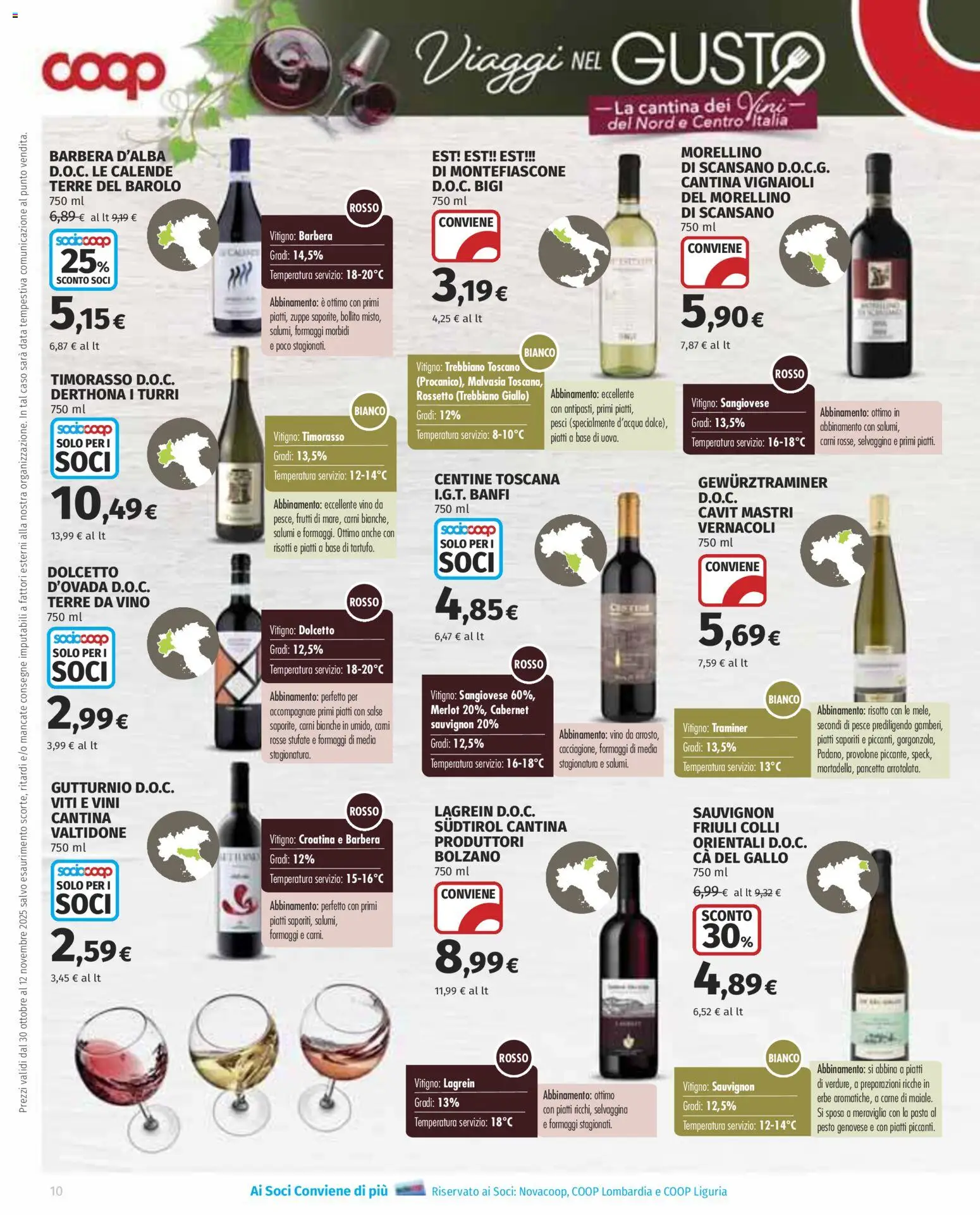 Volantino COOP del 30.10.2025 | Pagina: 10 | Prodotti: Pesce, Data, Pesto, Vino rosso