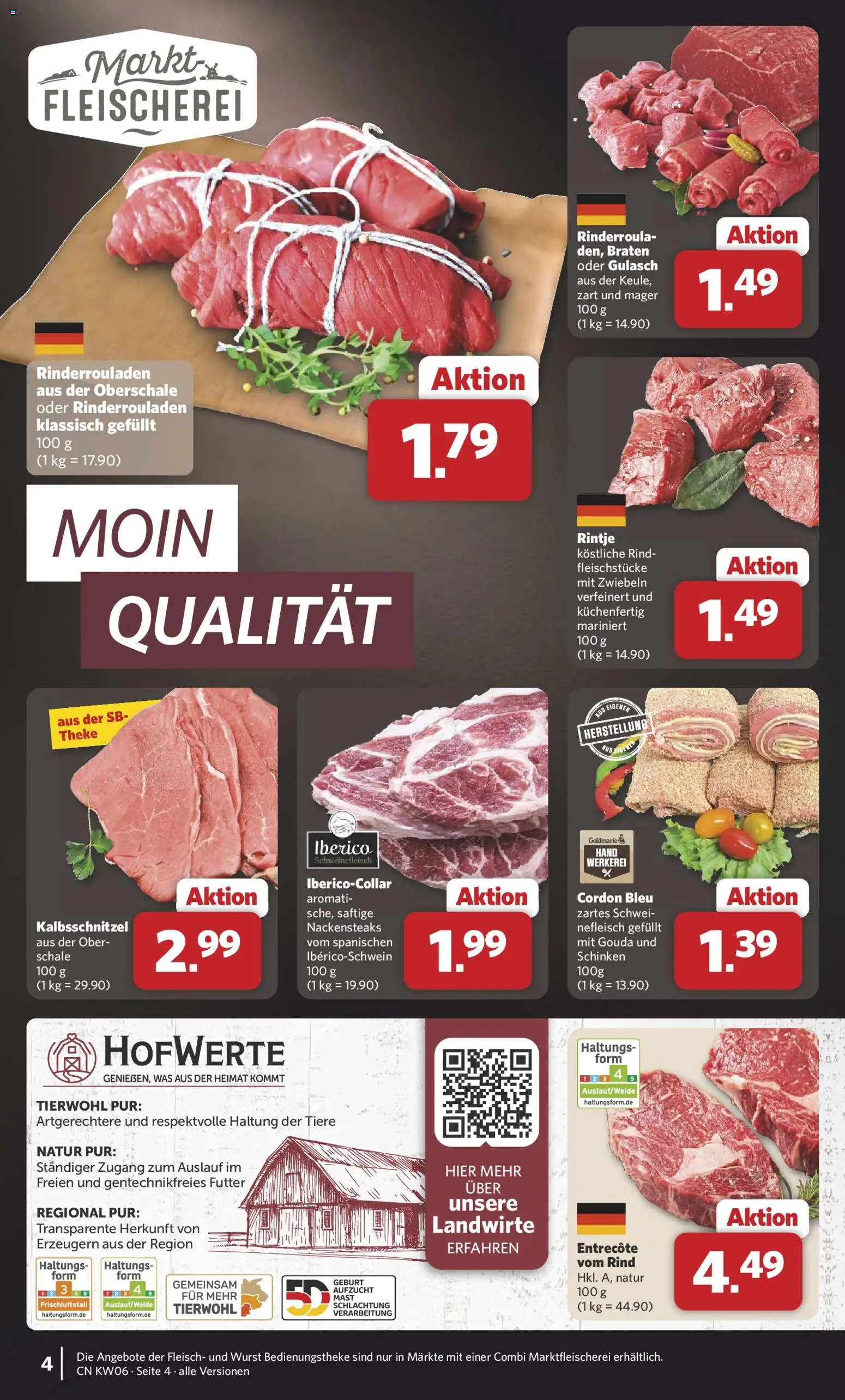 Combi Prospekt 	 – gültig ab 02.02.2026 | Seite: 4 | Produkte: Rinderrouladen, Gouda, Entrecote, Schinken