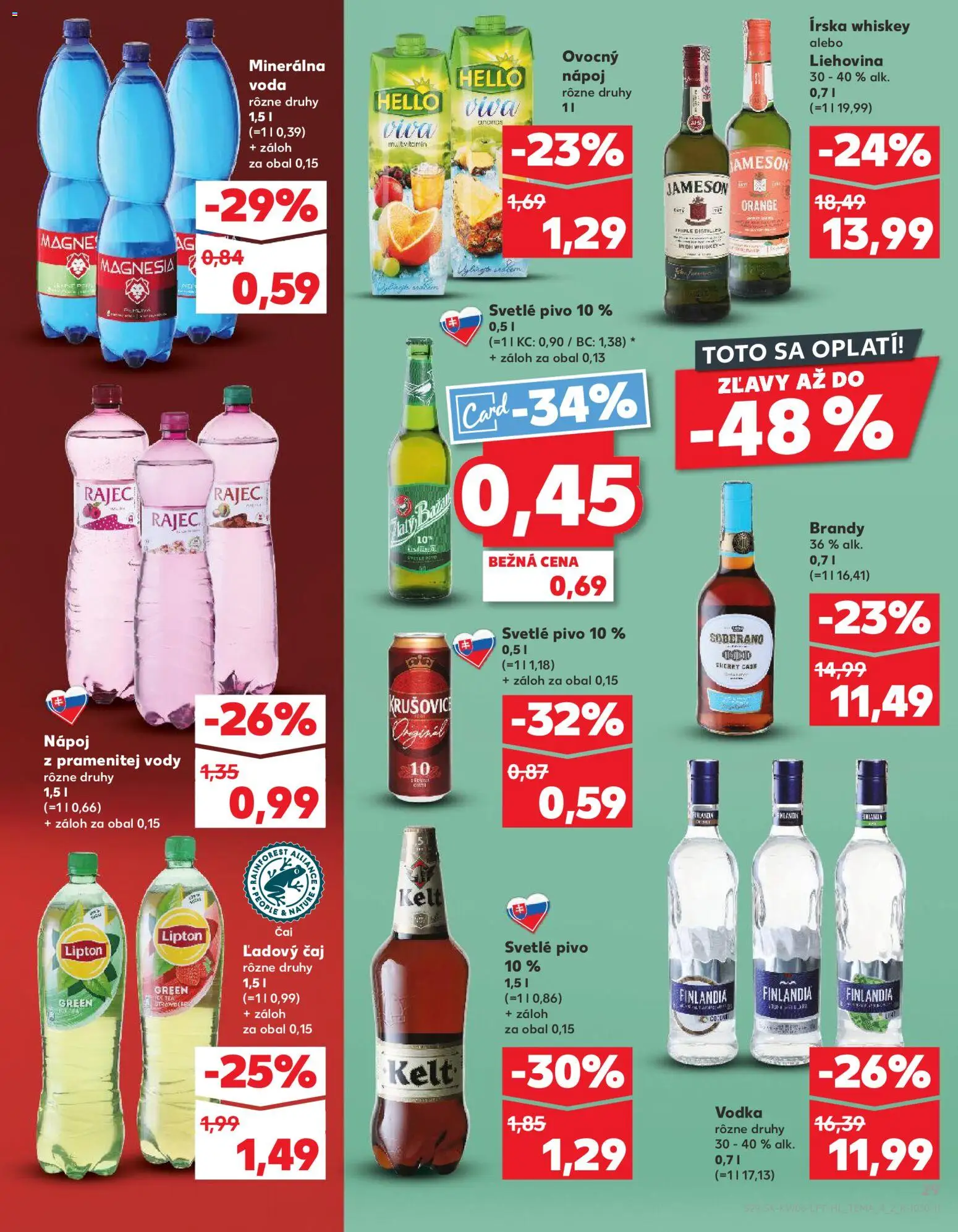 Nové Kaufland akcie – leták je platný od 05.02.2026 | Strana: 29 | Produkty: Jameson, Soberano, Vodka, Voda