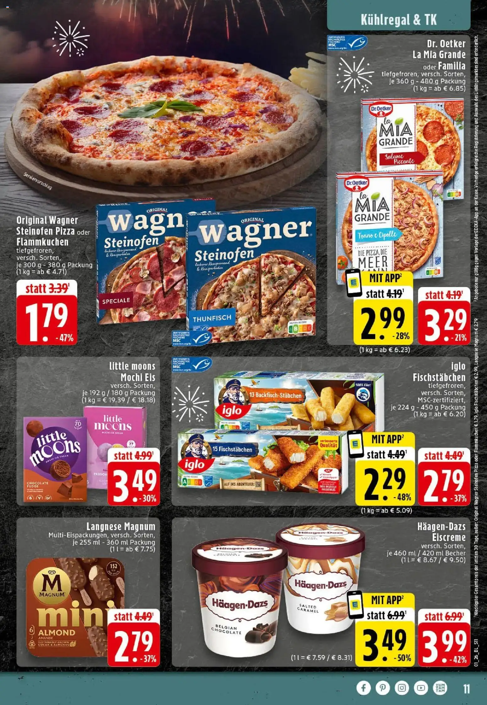 Edeka prospekt Hörstel-Riesenbeck	 – gültig ab 28.12.2025 | Seite: 11 | Produkte: Iglo, Fischstabchen, Salami, Eis