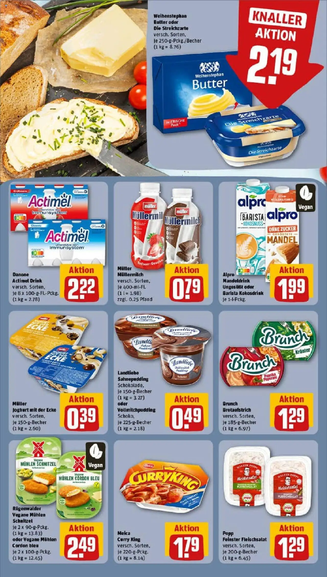 Rewe prospekt Marburg	 – gültig ab 28.09.2025 | Seite: 14 | Produkte: Butter, Pudding, Meica, Muller mullermilch