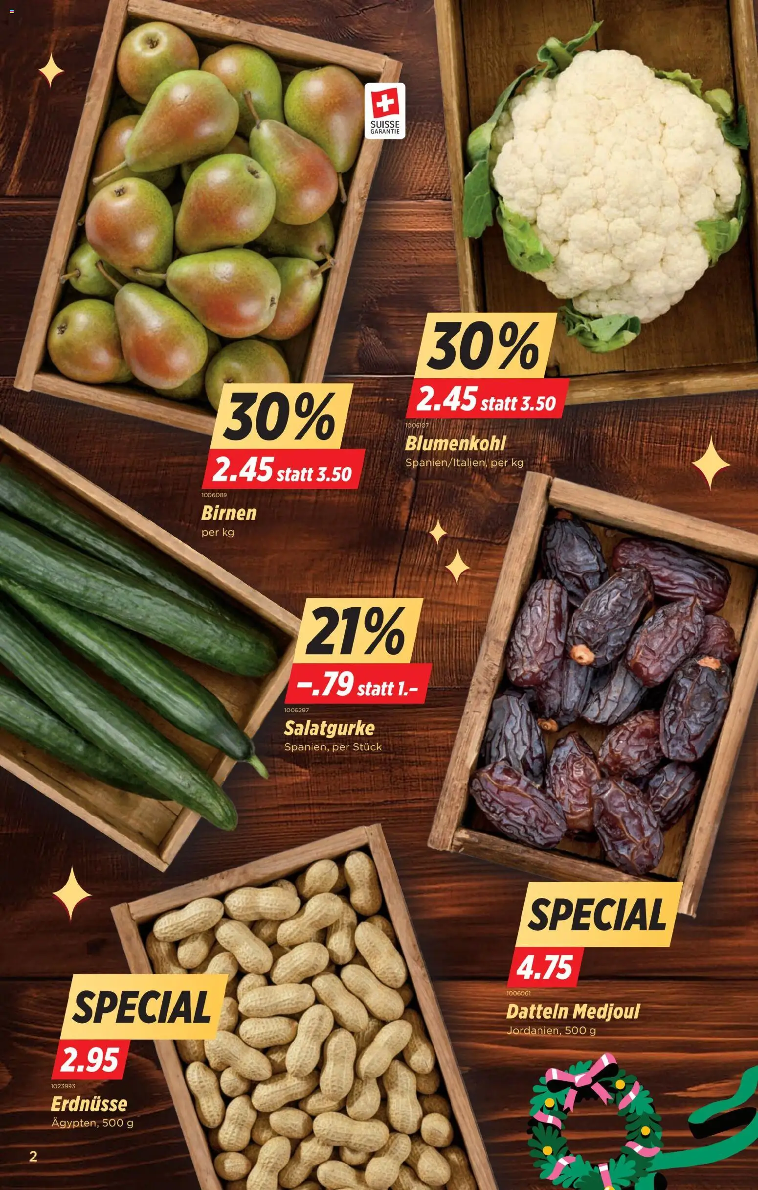 Denner Aktionen – gültig ab 25.11.2025 | Seite: 2 | Produkte: Erdnüsse, Blumenkohl