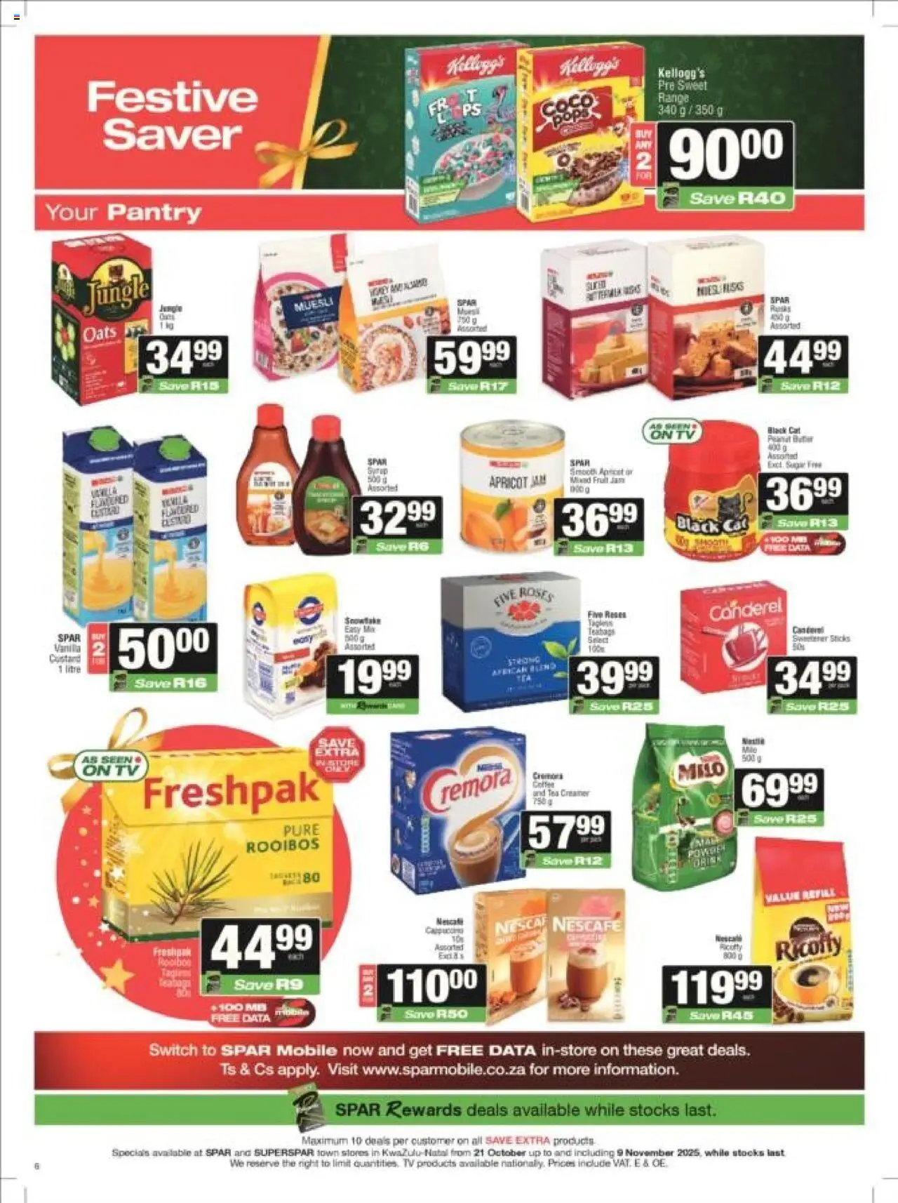 New Superspar catalogue – valid from 21.10.2025 | Page: 6 | Products: TV, Oats, Switch, Syrup