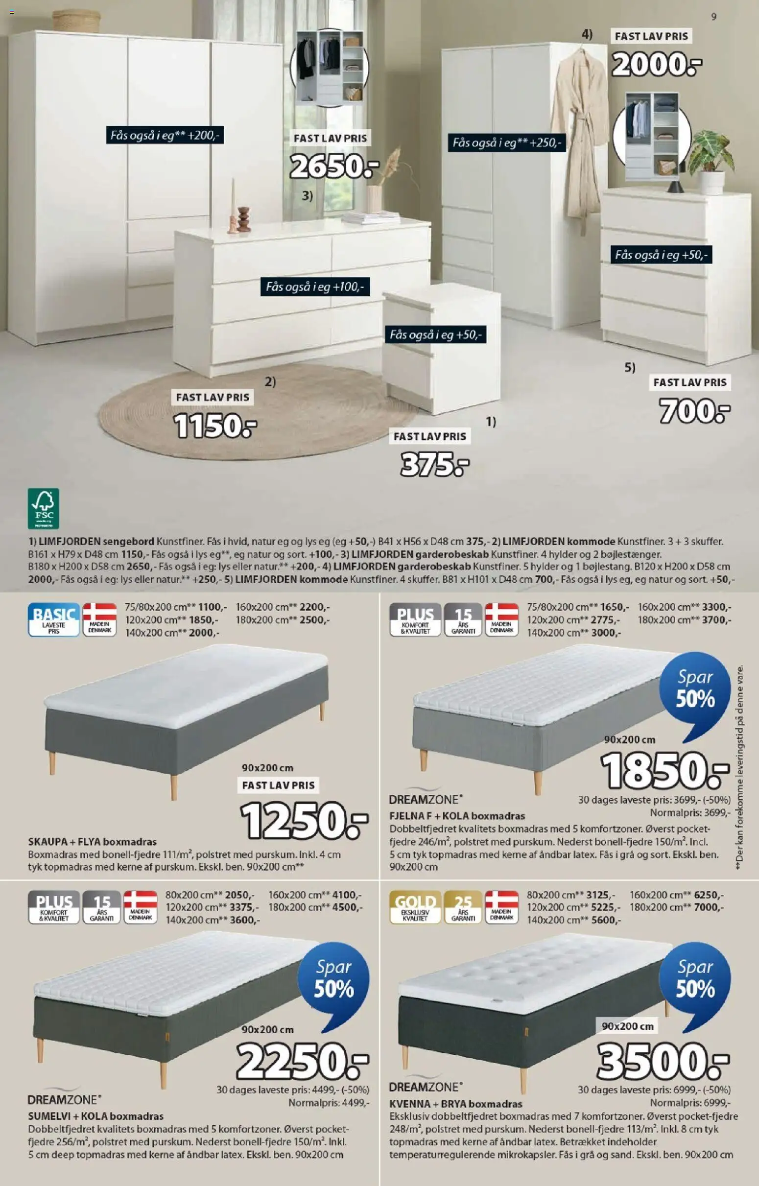 JYSK tilbudsavis – gyldig fra 27.02.2026 | Side: 9 | Produkter: Kommode, Sengebord